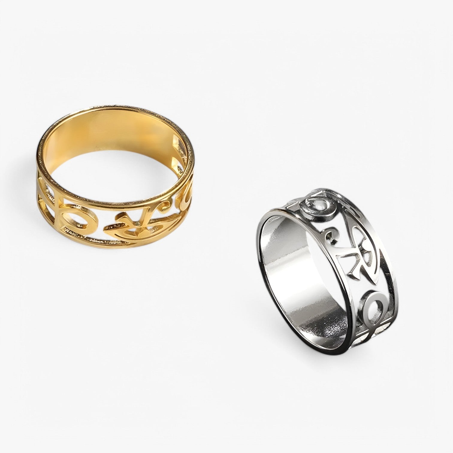 Brielle | Rustfrit stål korsring - Beskyttelsesamulet egyptisk smykke - - other - {{ product_tags }