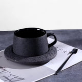 Luna | Luxurious Frosted Ceramic Coffee Set with Plate and Spoon