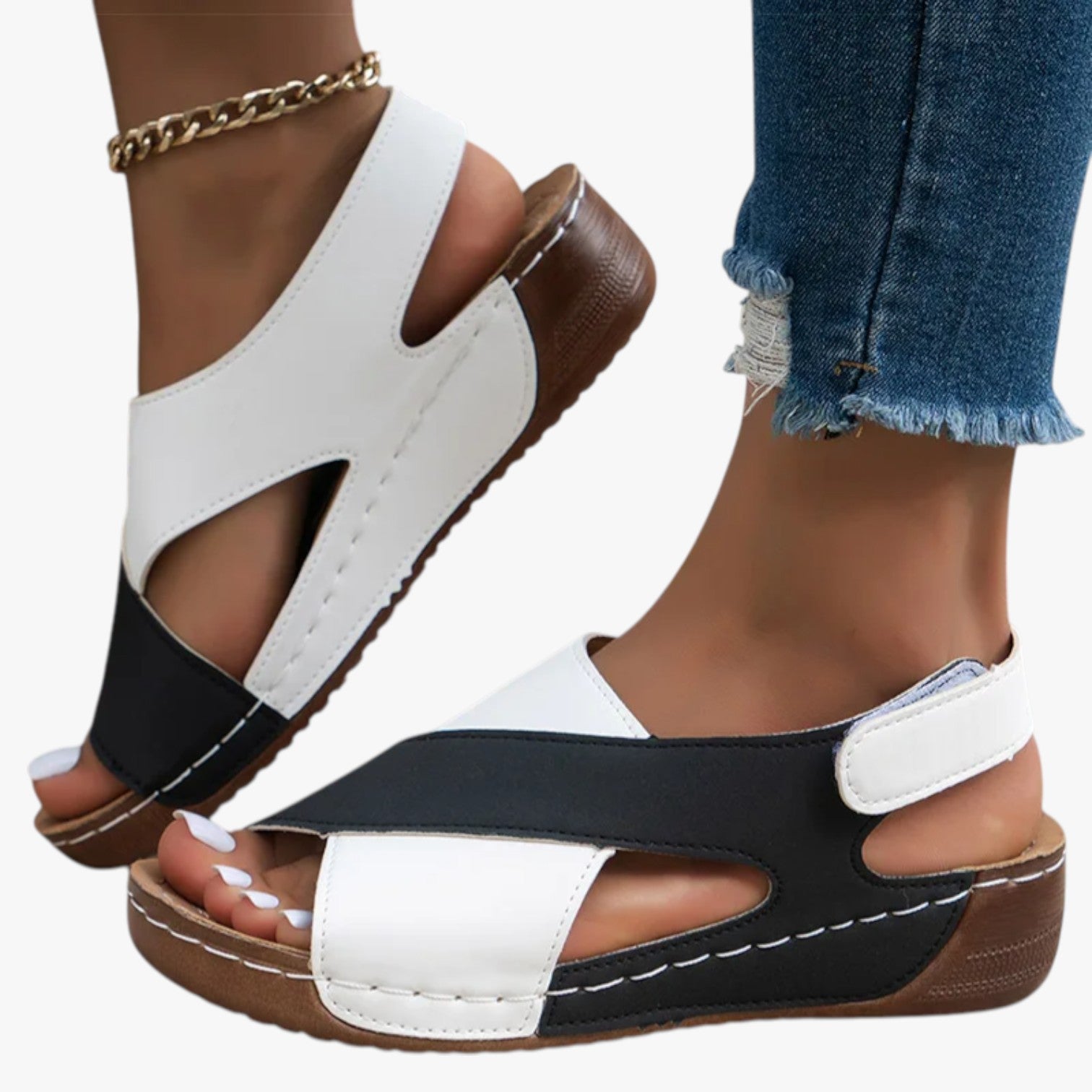 Rachelle | Sommerlig komfort med stil - Bløde og lette kilehæle sandals - - Rachelle | Sommerlig komfort med stil - Bløde og lette kilehæle sandals - €25 - {{ product_tags }