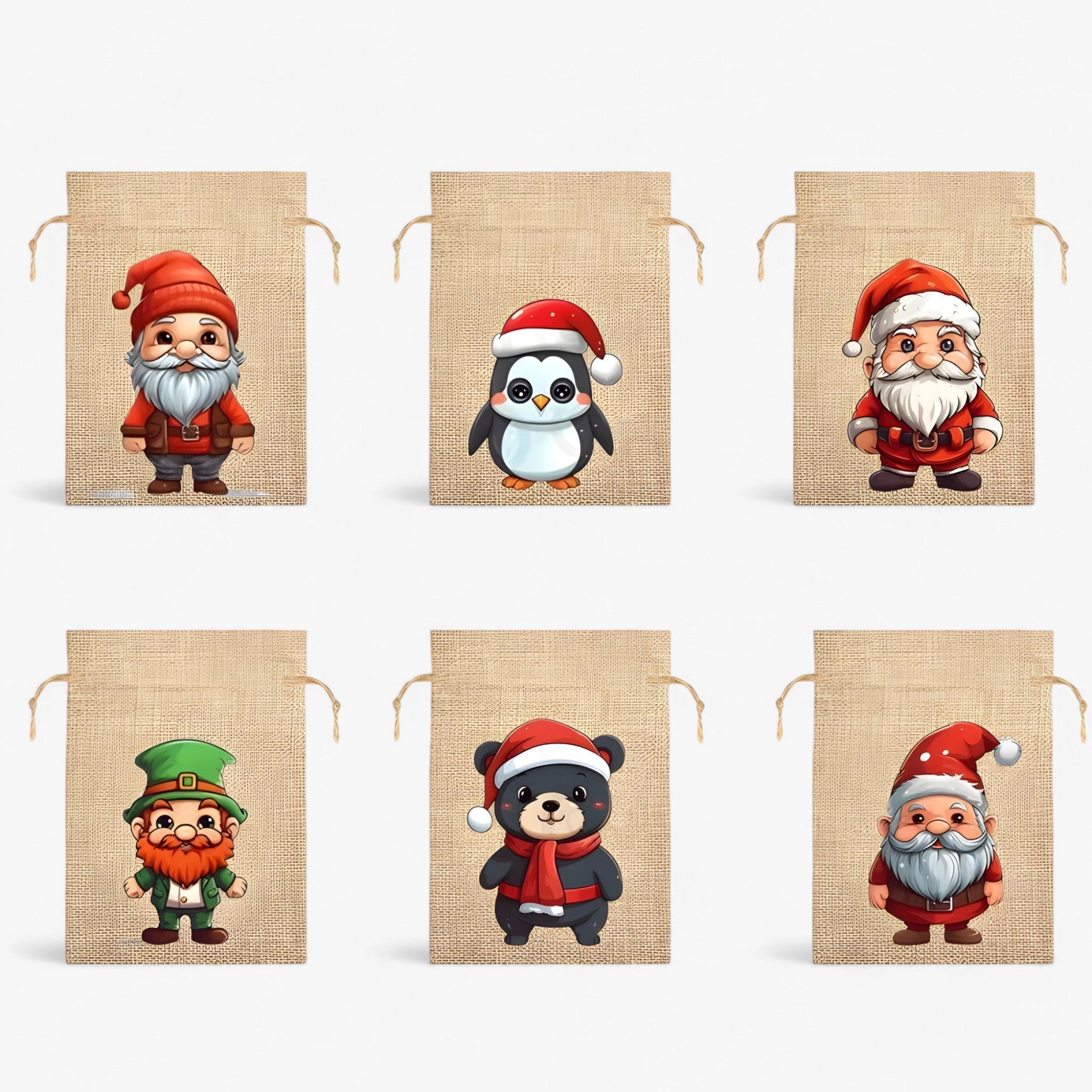 Joel | Julegaveposer med julemænd - perfekt til at sprede glæde til børn - Stil 3 6 Stykker - christmas - {{ product_tags }