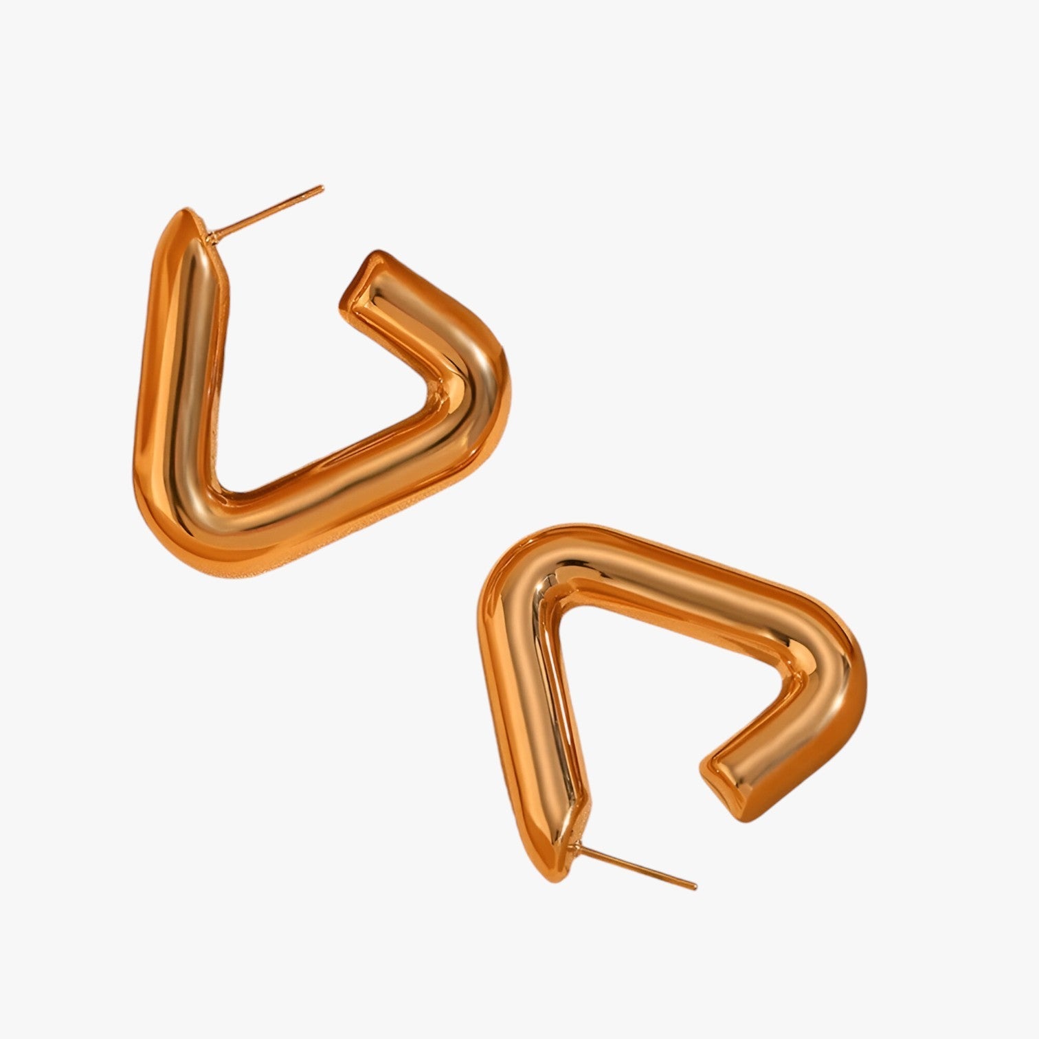 Alana | Geometriske Guld Trekant Øreringe – Stilfulde og bæredygtige - - women's fashion - {{ product_tags }