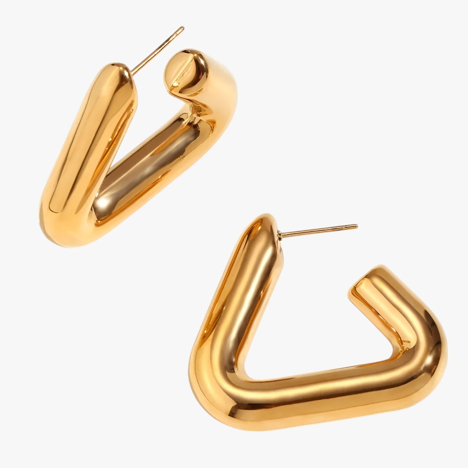 Alana | Geometriske Guld Trekant Øreringe – Stilfulde og bæredygtige - - women's fashion - {{ product_tags }