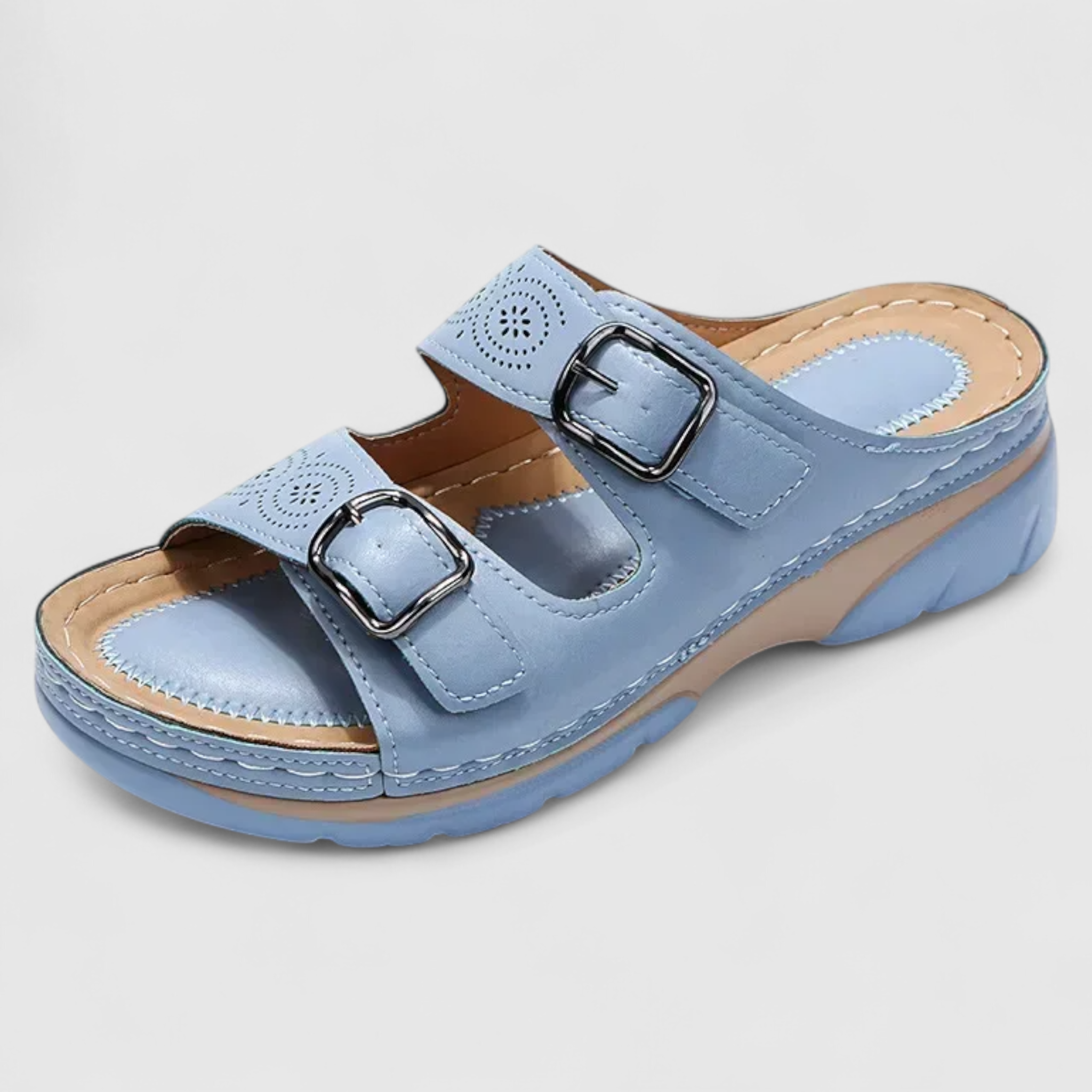 Onnelee | Damer Ortopædiske Sandaler med Spænder Sommerkomfort - Lyseblå - Onnelee | Damer Ortopædiske Sandaler med Spænder Sommerkomfort - €25 - {{ product_tags }