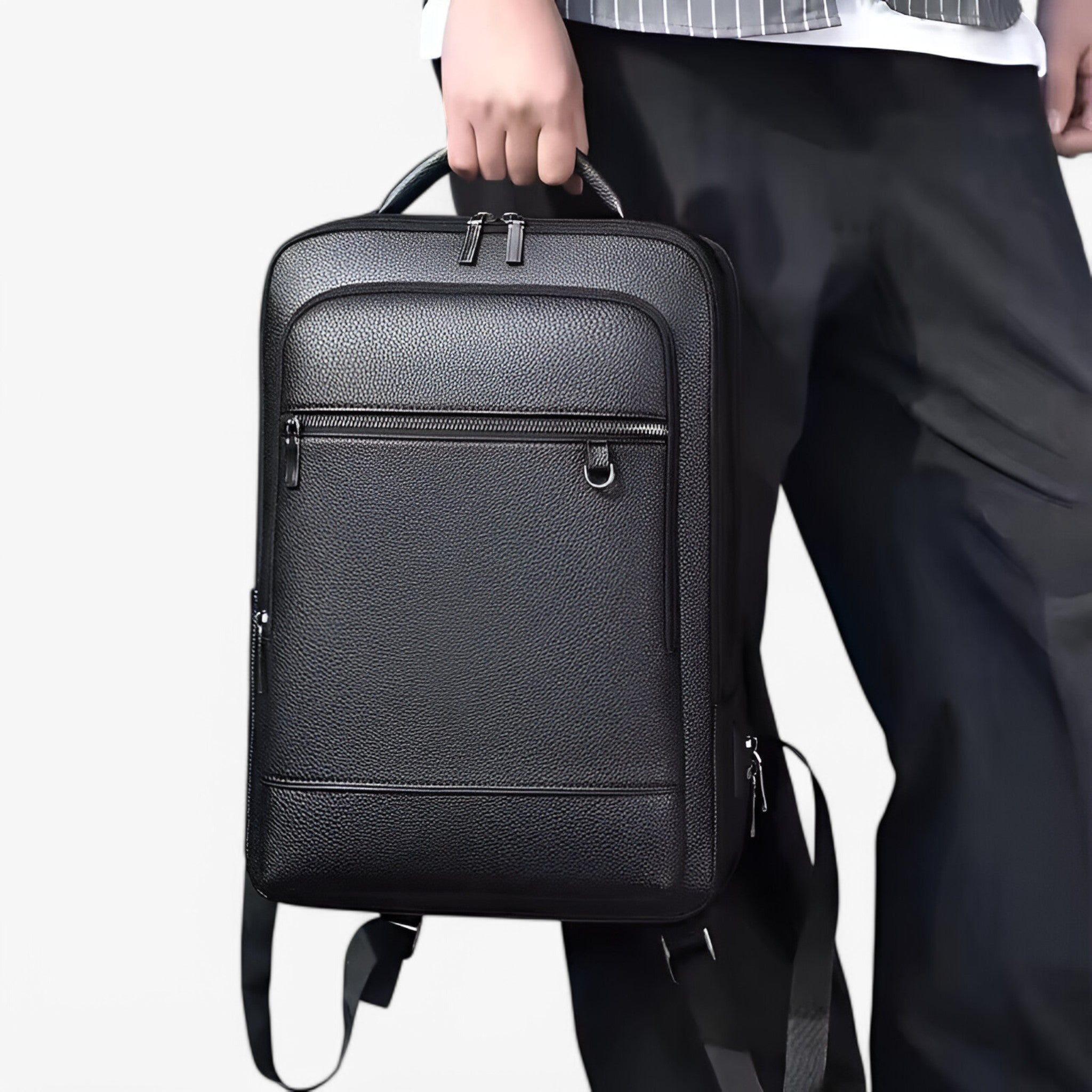 Emil | Læderrygsæk med USB - - bags - {{ product_tags }