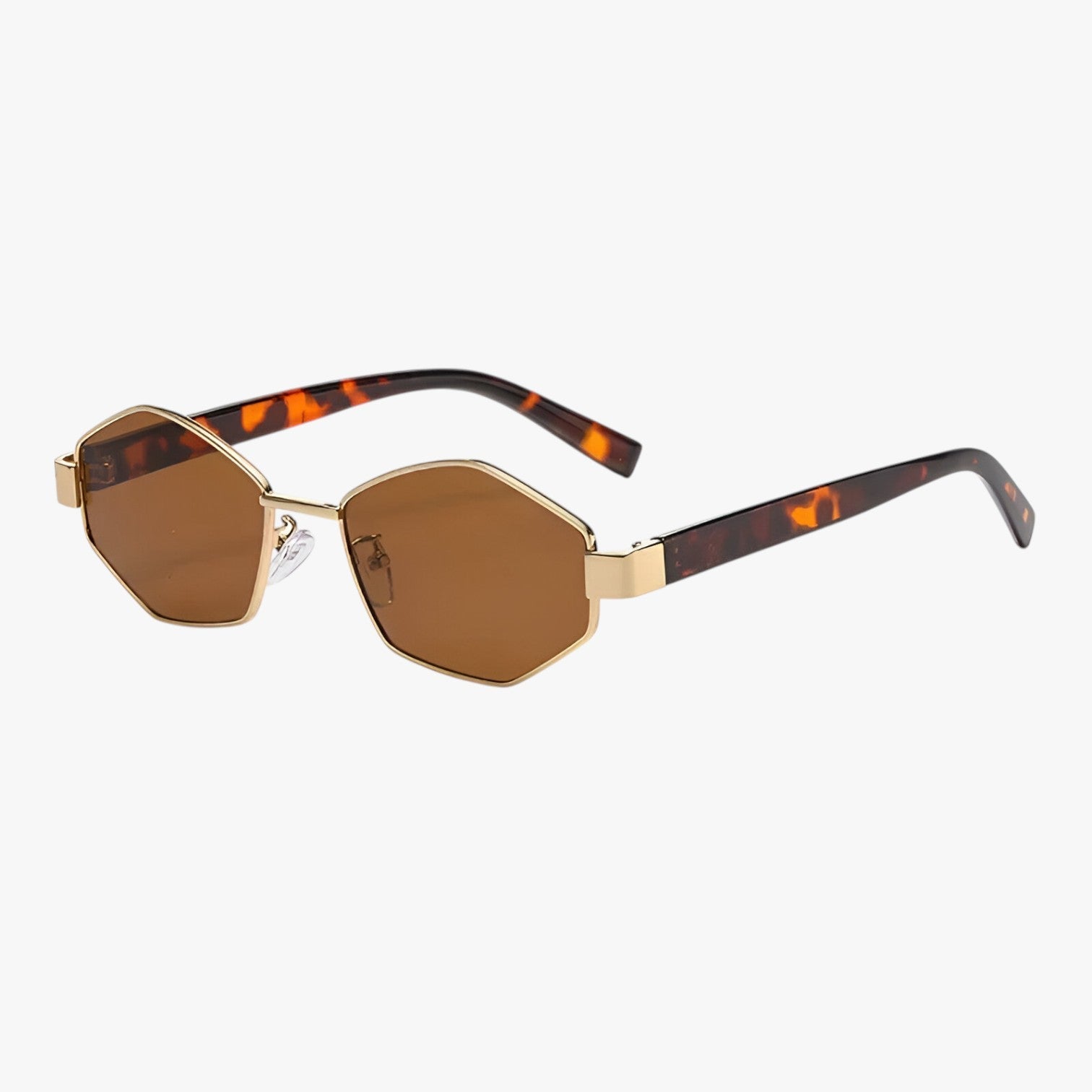 David | Polygonale Solbriller UV400 – Unisex Stil og Beskyttelse til Udendørs Sport - plettet te guld som på billedet - watches - {{ product_tags }