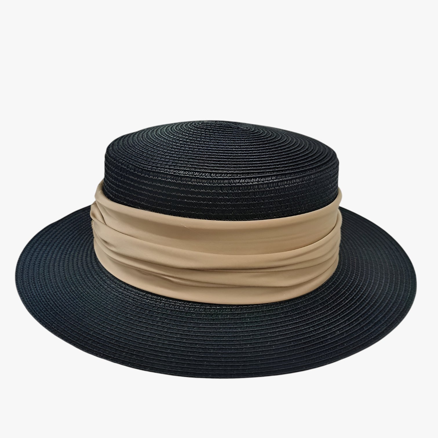 Gretchen | Chic & Sheltered: Sommer Fedora strandhat med bred skygge - Sort Khaki 54-58cm - women's fashion - {{ product_tags }