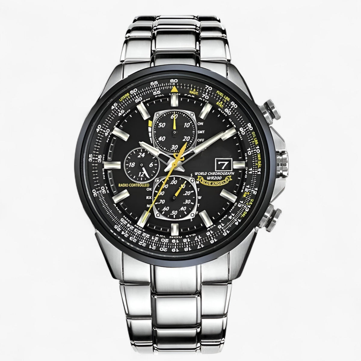 Herre Kronograf Ur MultiSteel 42mm – Stål Sølv, Blå Urskive