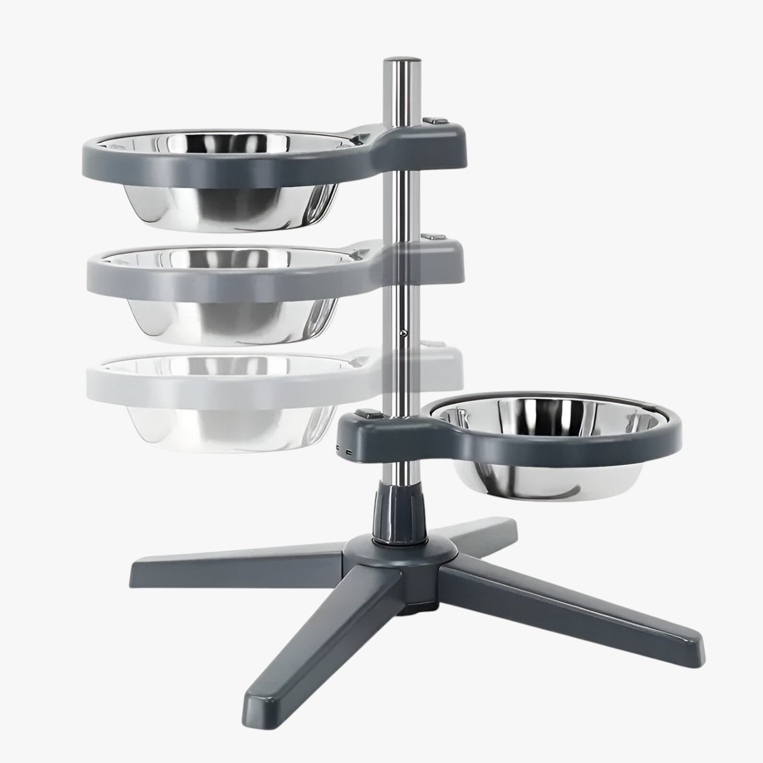 Zircon | Justerbar Hundemadskål med RVS Skåle Ergonomisk & Holdbar - - other - {{ product_tags }