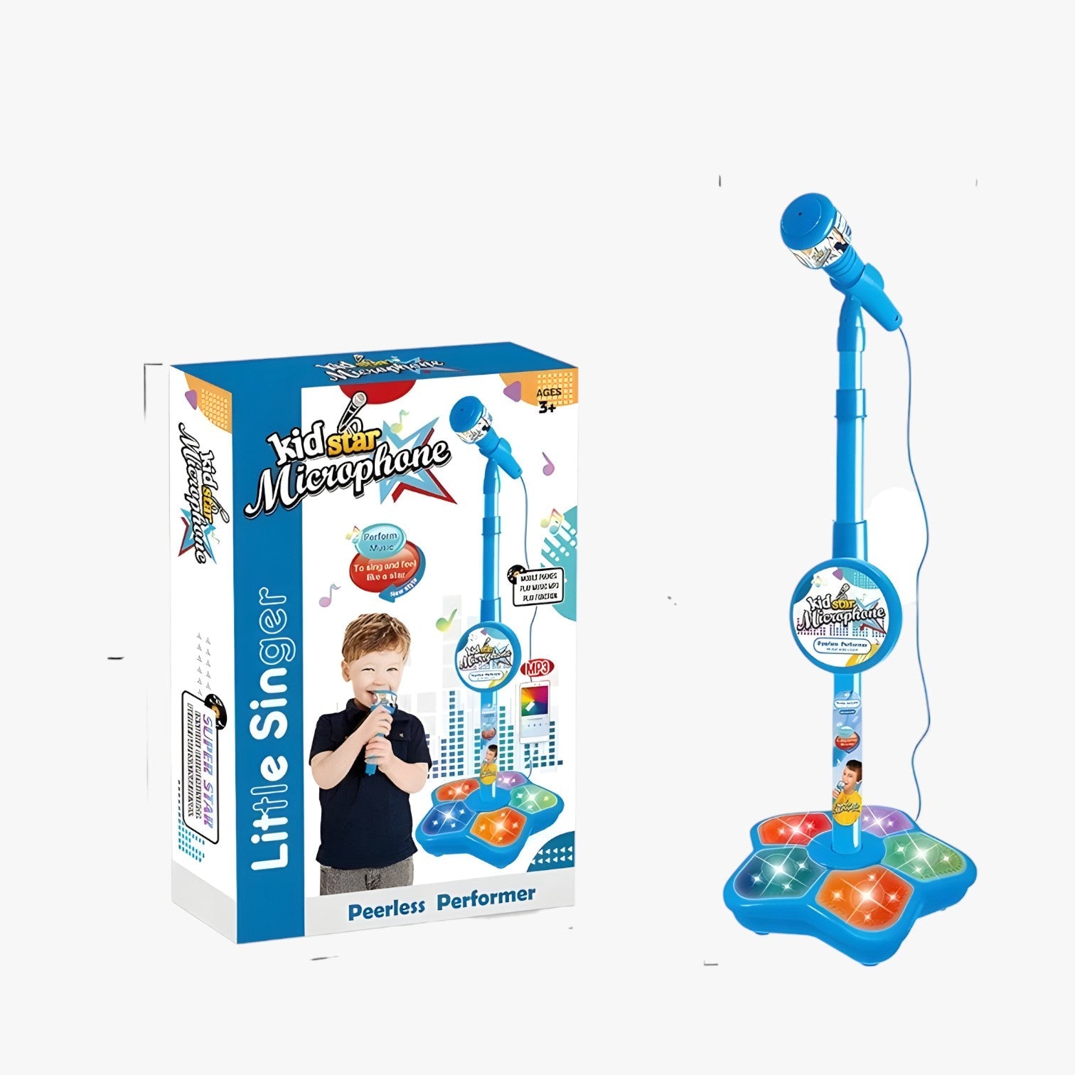 Chiara | Kindermikrofon med stativ – Synge, lære og lege - Blå - baby - {{ product_tags }