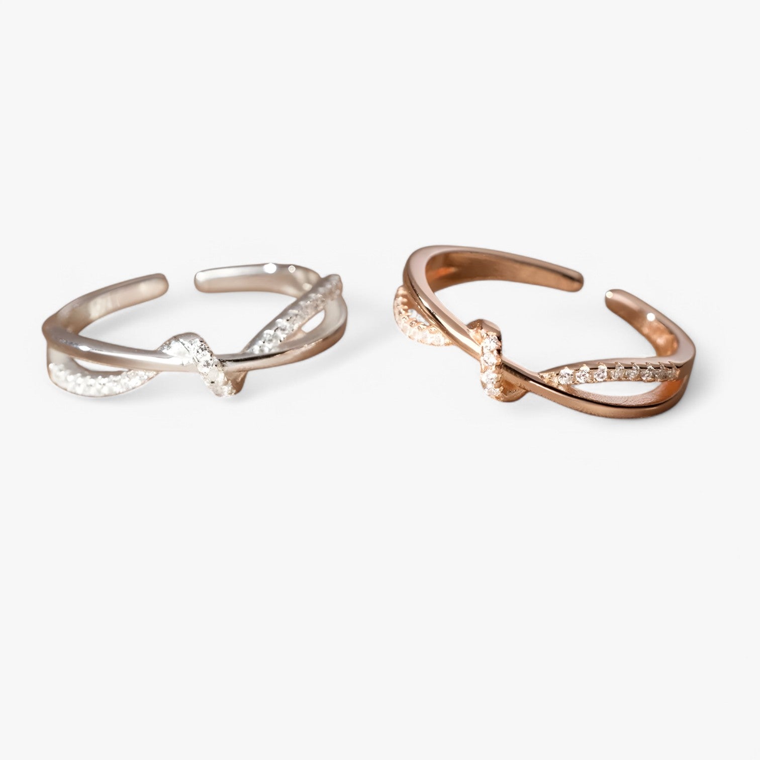 Mileva | Sterlingsølv Knoop Kors Ring – Elegant, Stapelbar & Tidsløs - - watches - {{ product_tags }