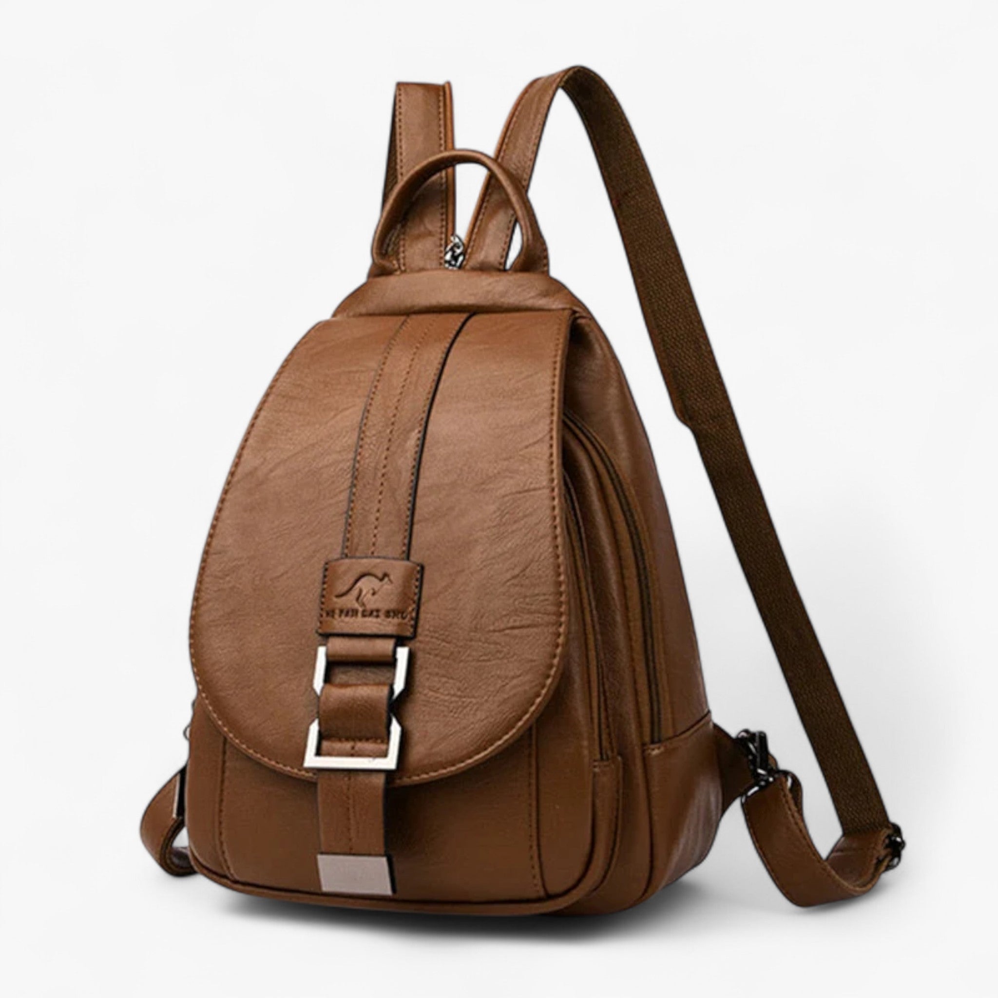 Veala | Elegant og chic læderrygsæk - Brun - bags - {{ product_tags }