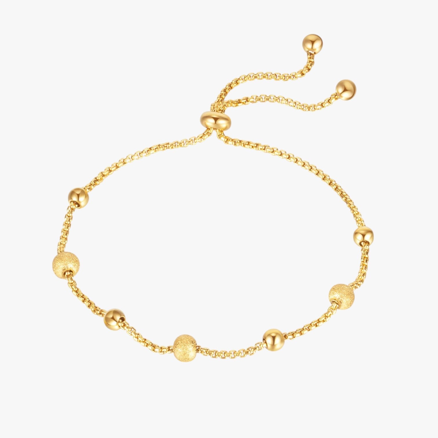 Alaia | Justerbar armbånd med matte perler i rustfrit stål - oro - Alaia | Justerbar armbånd med matte perler i rustfrit stål - €25 - {{ product_tags }