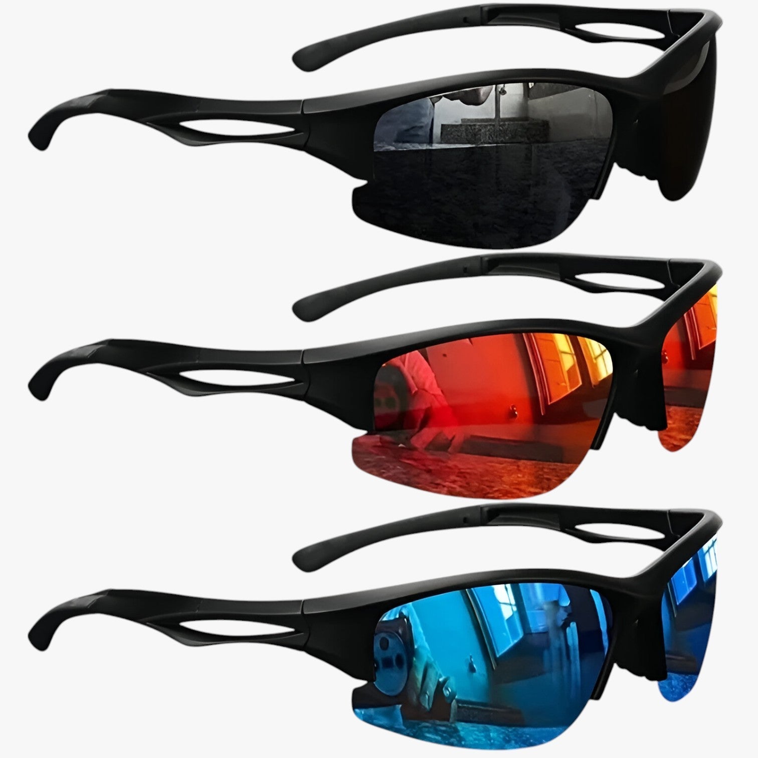 Nestor | Sportiv Halvramme Solbrille - Polariseret & Farverig Syn - - other - {{ product_tags }