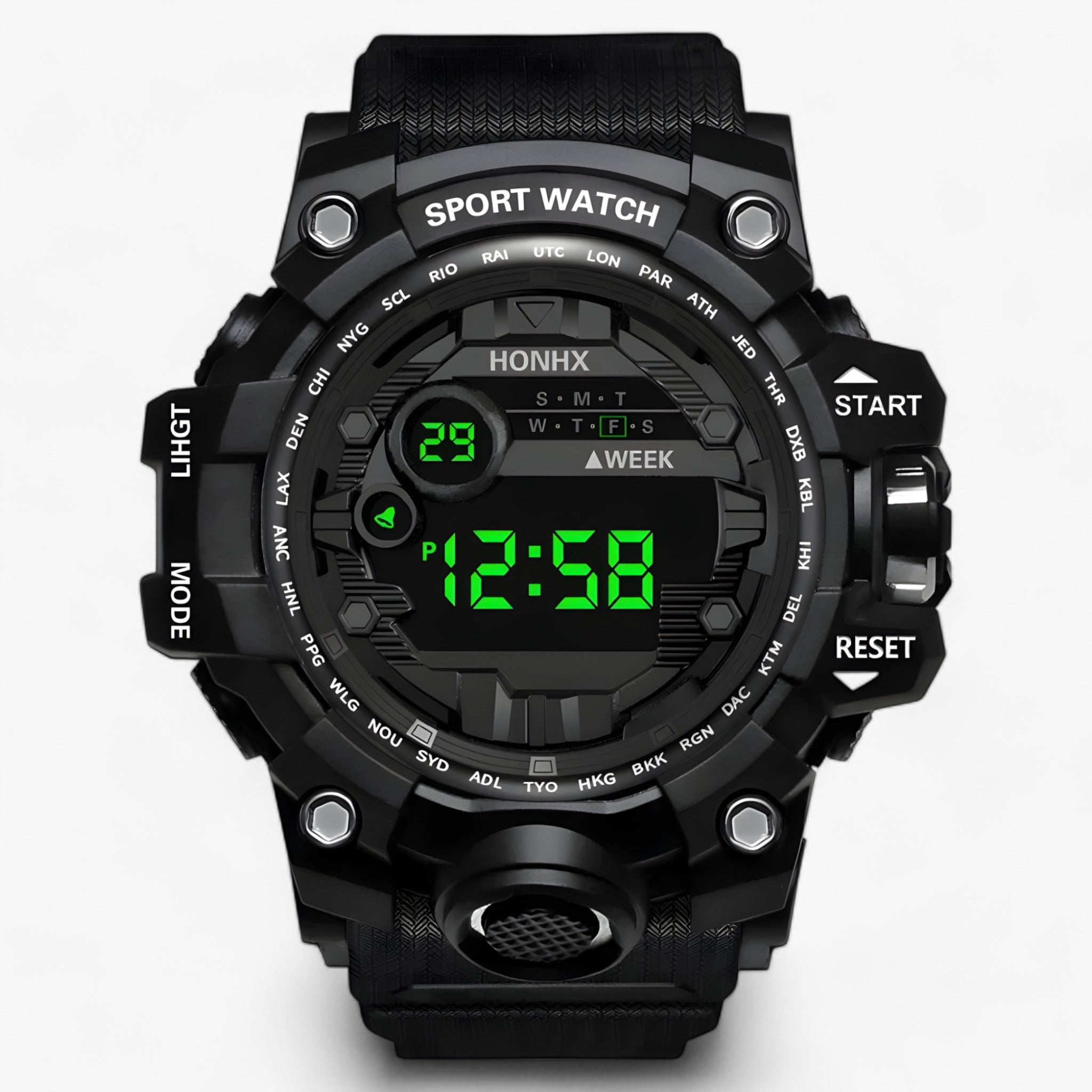 Arthur | Stor LED Zifferblad - Ideel til Sport & Fitness - Sort - watches - {{ product_tags }