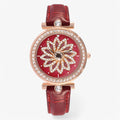 Brenda | Damenuhr mit rotierendem Blumen-Zifferblatt und elegantem Mesh-Armband