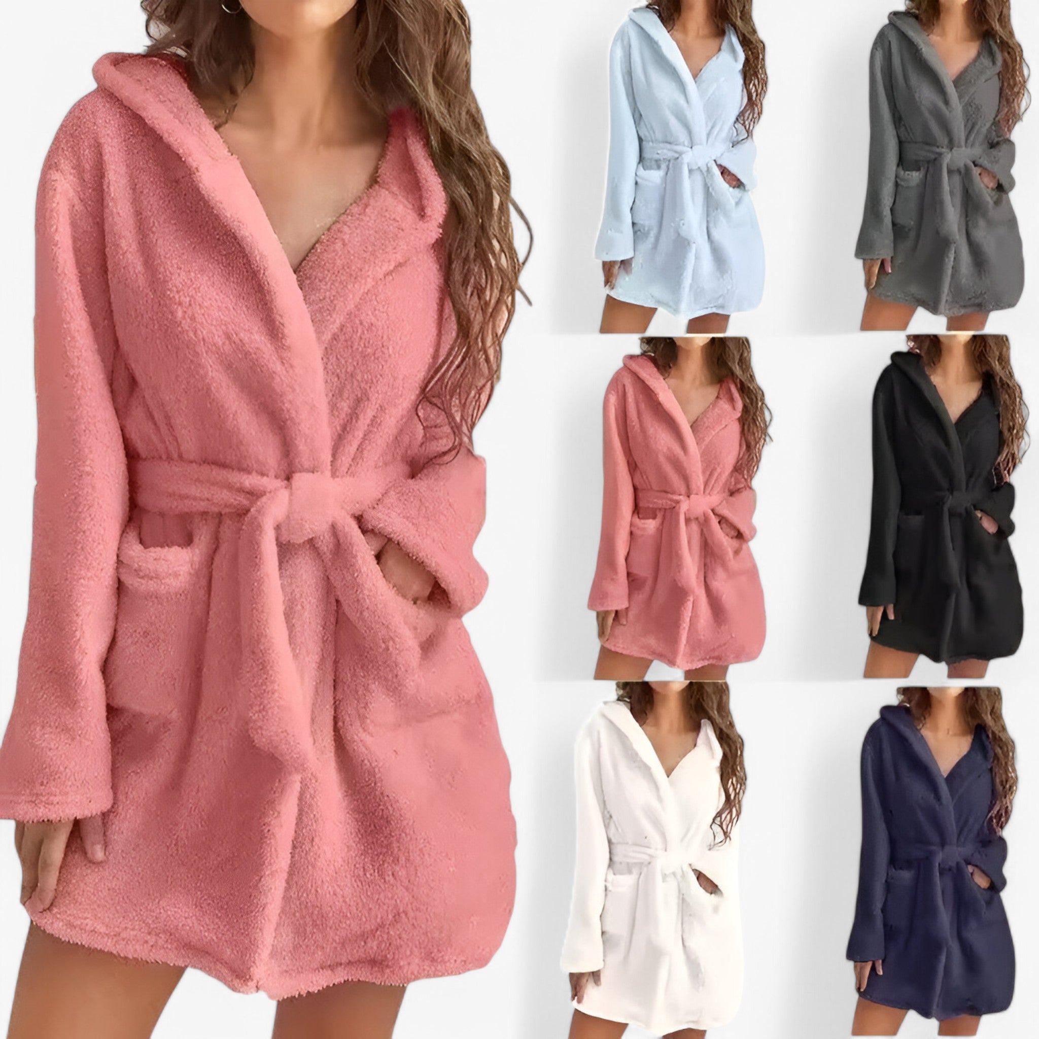 Freja | Varm og Fuzzy Hættebadekåbe - - women's fashion - {{ product_tags }