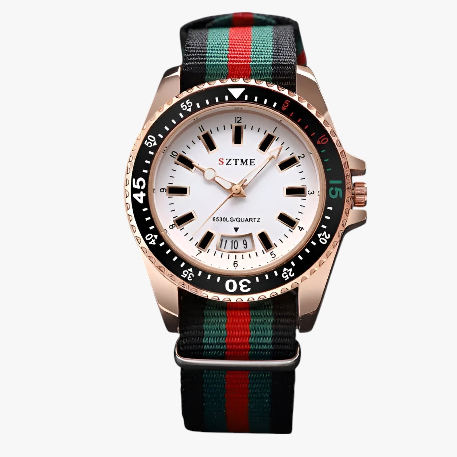 Lincoln | Elegant ur med nylonrem og natlys - Hvid Rosa Ja - watches - {{ product_tags }