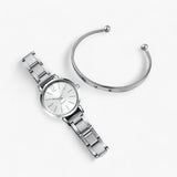 Lorena | Elegant Women's Watch Set - Styled Stainless Steel & Bracelet