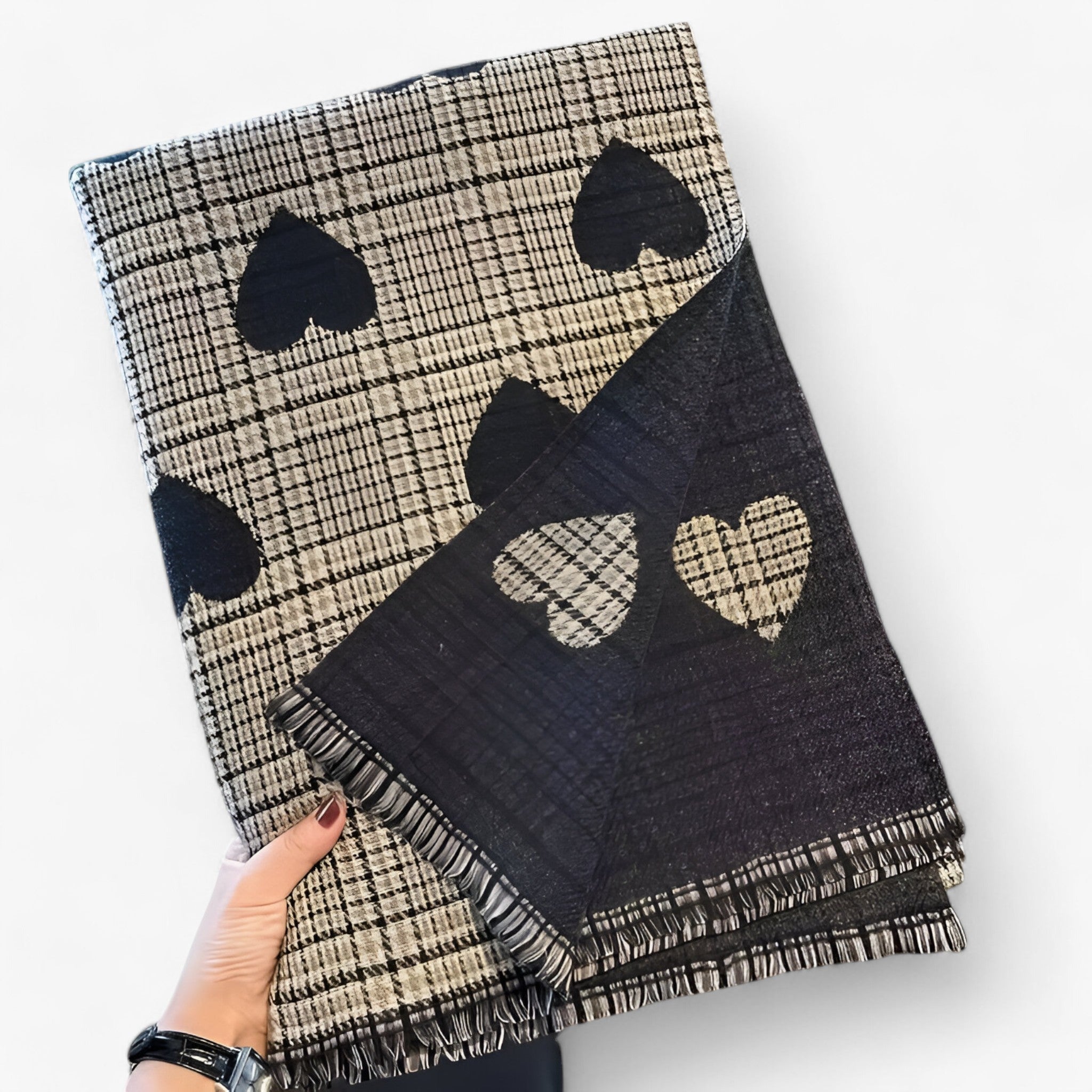Amara | Dobbelt­sidet Cashmere Sjal – Varm Luksus med Stilfuldt Design - - women's fashion - {{ product_tags }