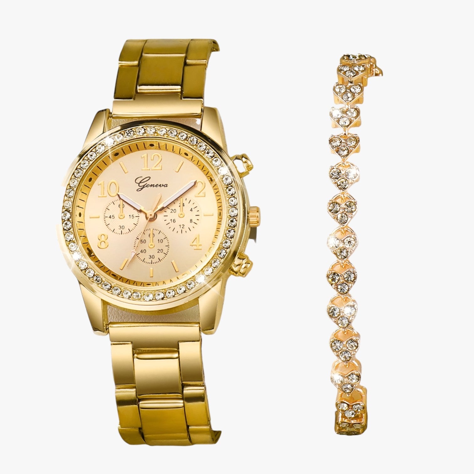 Khloe | Elegante ur med guldarmbånd og diamanter - Guld - watches - {{ product_tags }