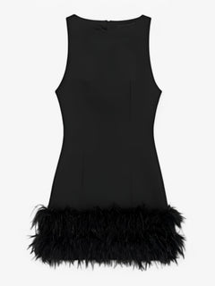Seraphina | Mini kjole med fjer - Elegant og dristig