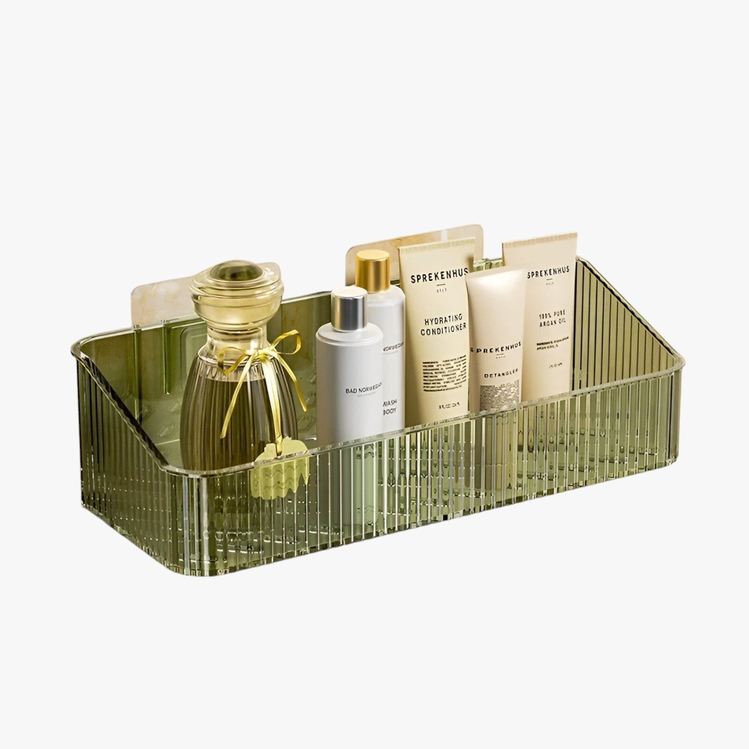 Aileen | Pladsbesparende hjørneopbevaring – solid uden boring - Grøn - house & garden - {{ product_tags }