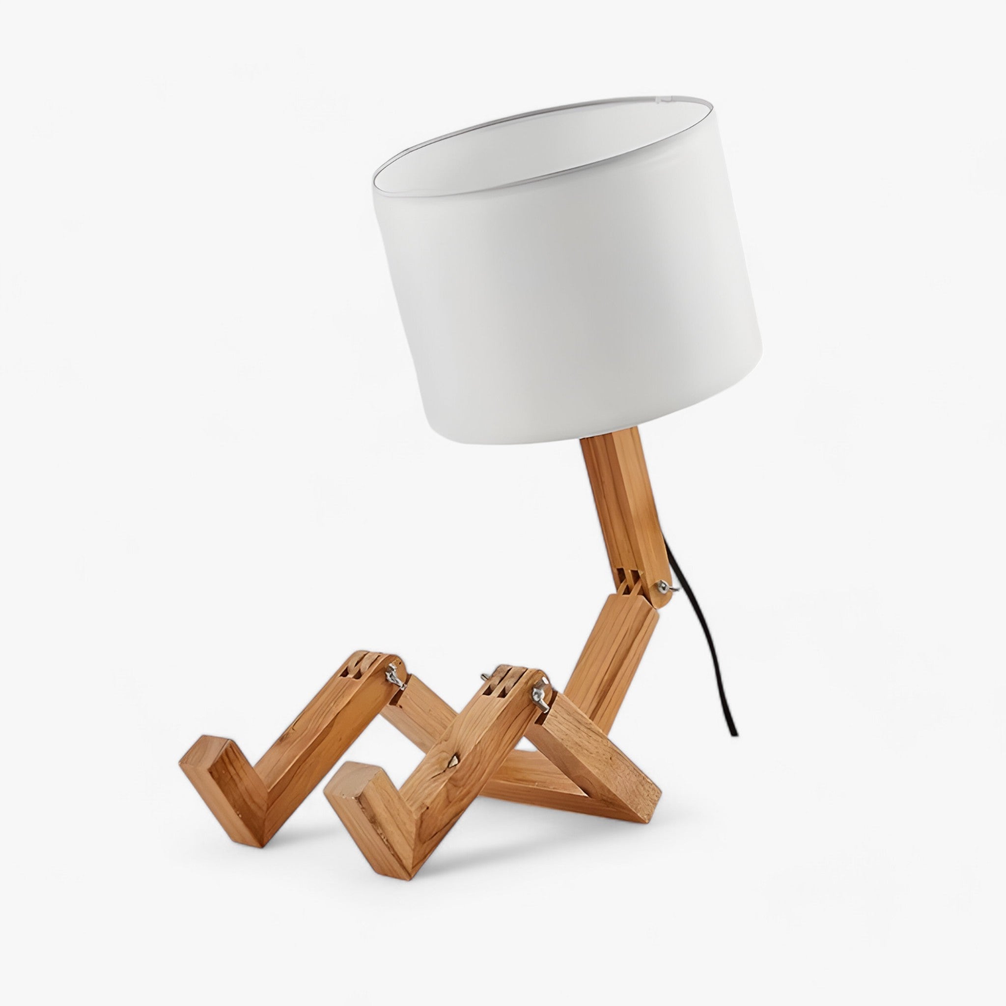 Robotlampe i træ | Kreativ skrivebordslampe - moderne skandinavisk stil til læsning og dekoration - Lampeskærm 2 - house & garden - {{ product_tags }