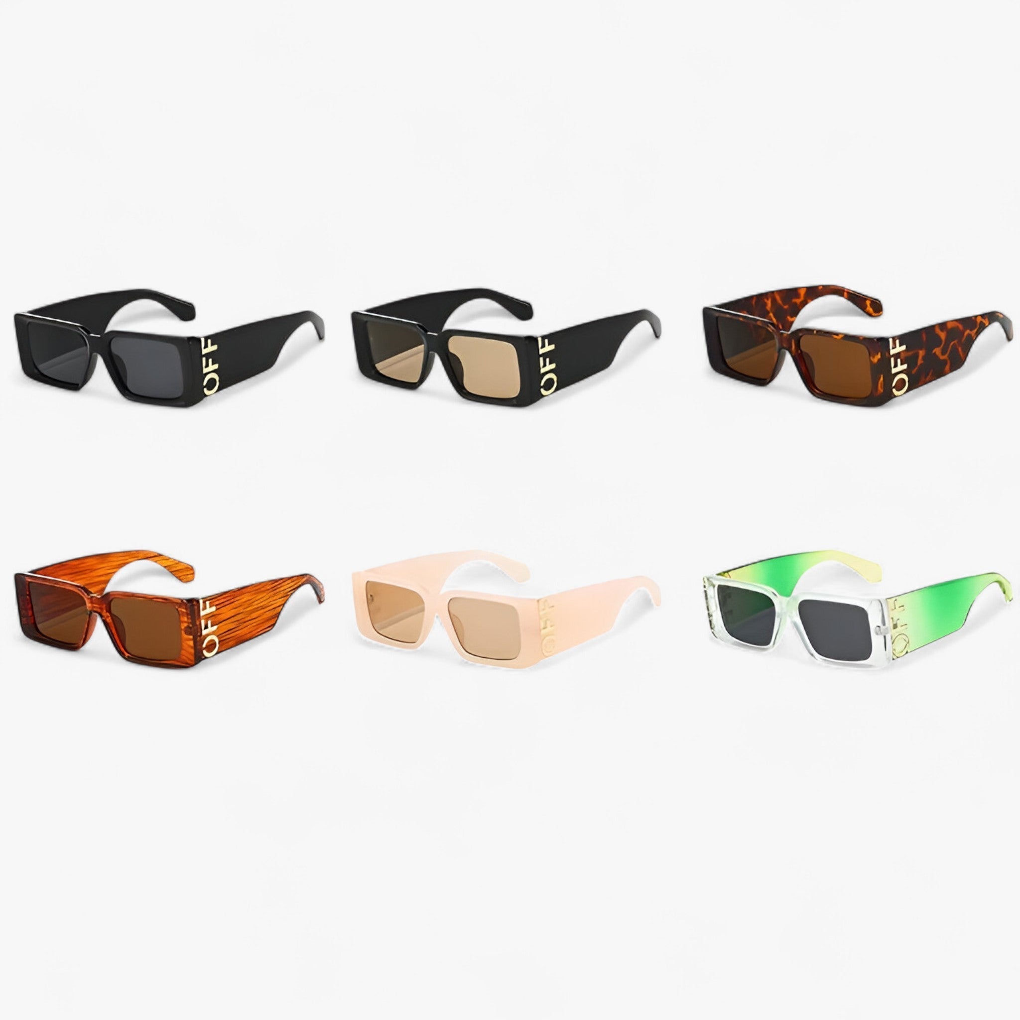 Arielle | Retro solbriller med firkantet stel og brede ben - - women's fashion - {{ product_tags }