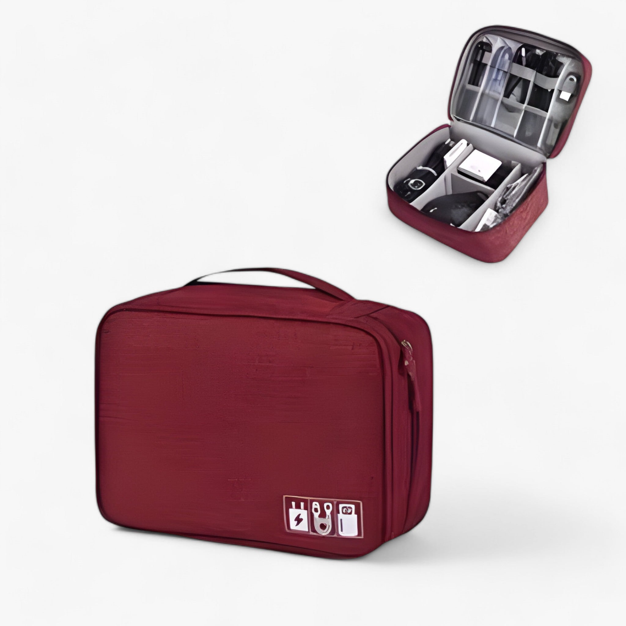 Ethan | Digital opbevaringspose - Beskyttelse til kabler, opladere og gadgets - Vinrød taske A - gadgets - {{ product_tags }