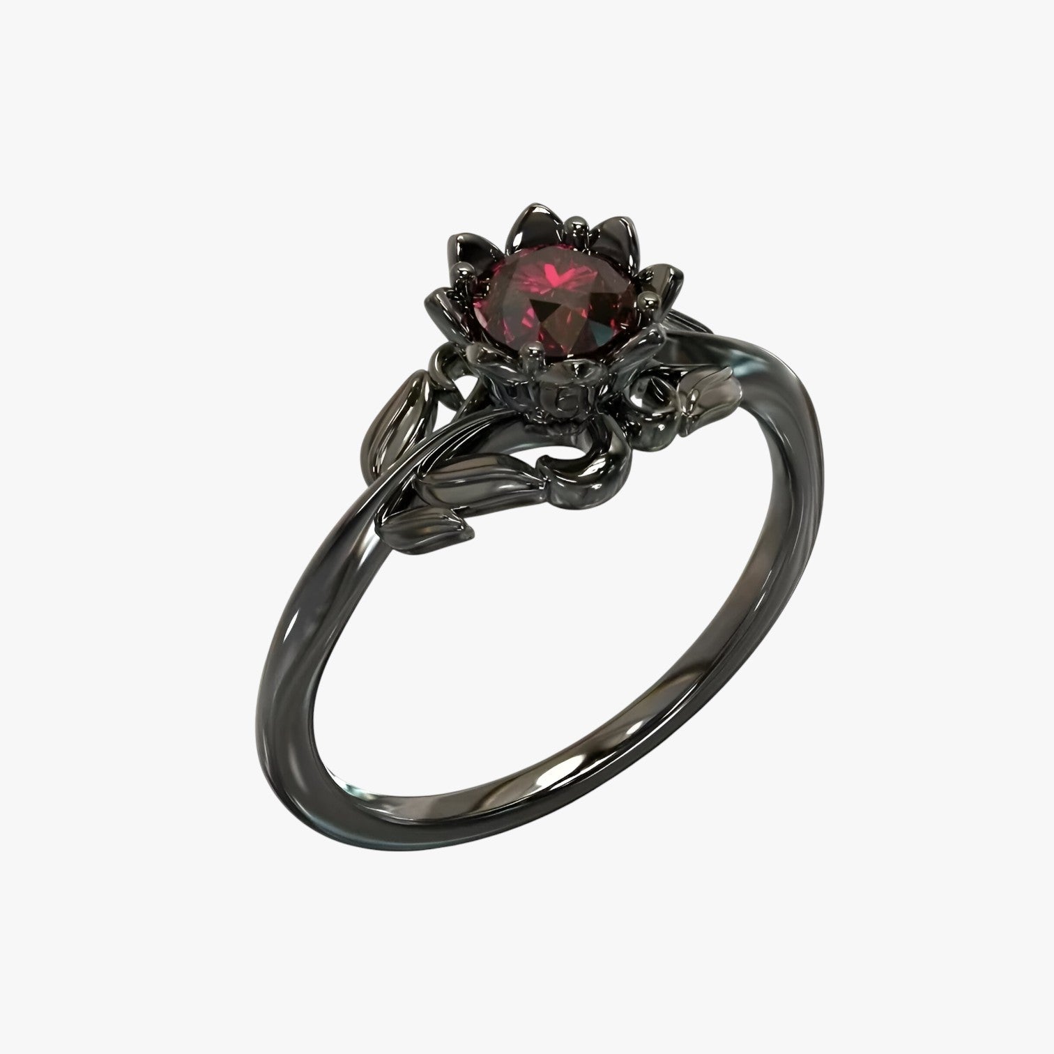 Colleen | Nattens Rose - Stilfuld ring med rød sten til et dristigt look - - women's fashion - {{ product_tags }