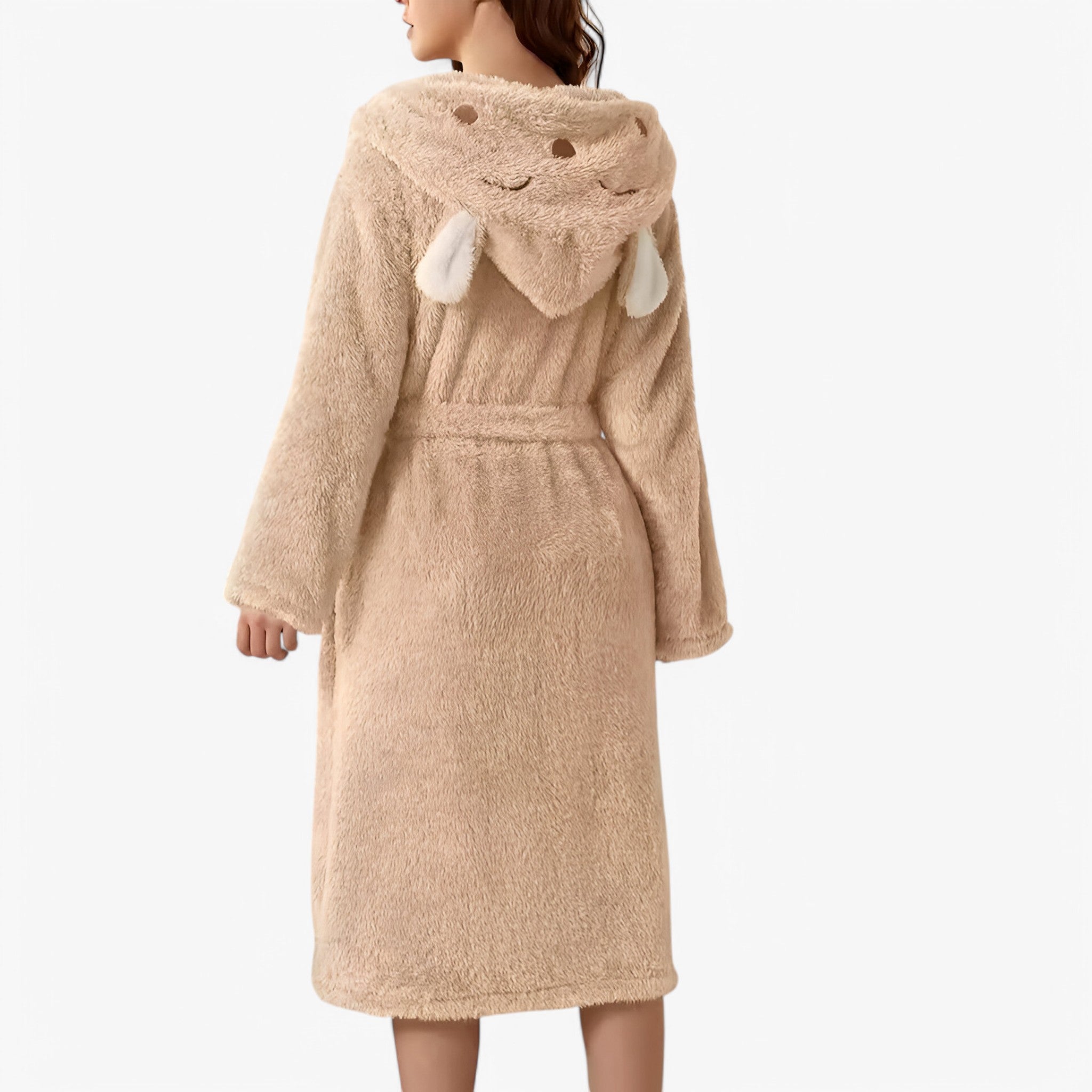 Luna | Søde Kaninøre Flannel Badekåbe - Khaki - women's fashion - {{ product_tags }