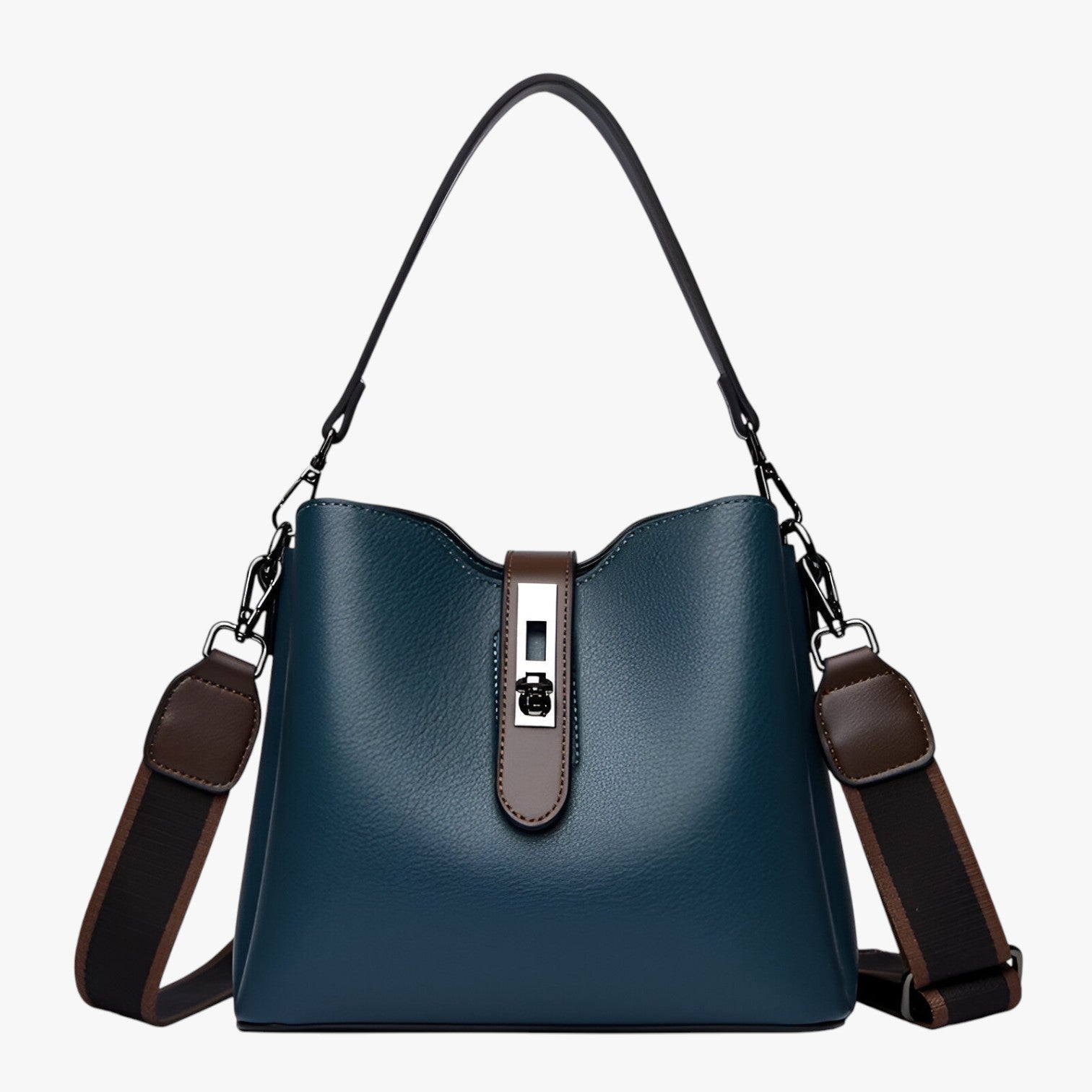 Mia | Elegante skuldertaske i læder til hverdagens elegance - Blå - bags - {{ product_tags }