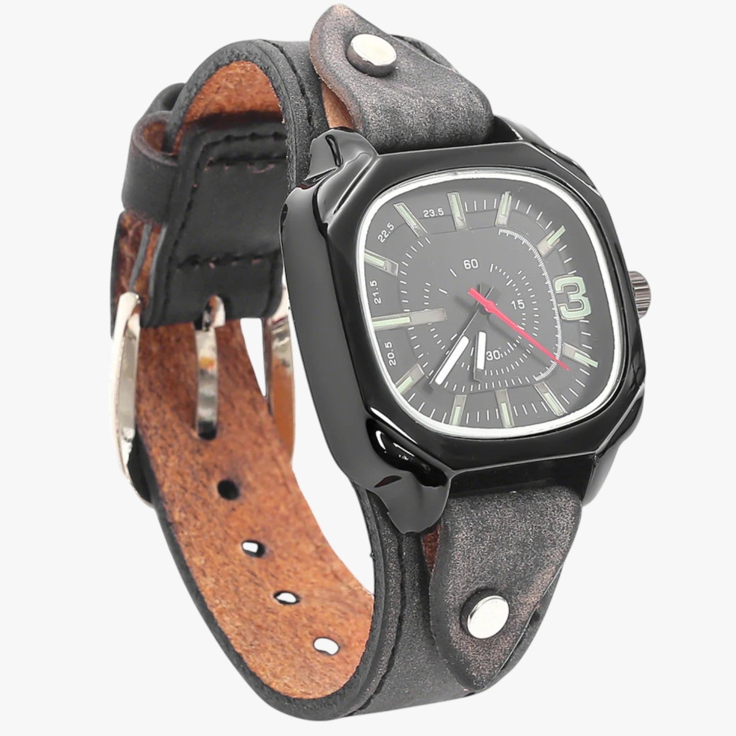 Lucca | Vintage ur med læderrem - Retro Sort - watches - {{ product_tags }