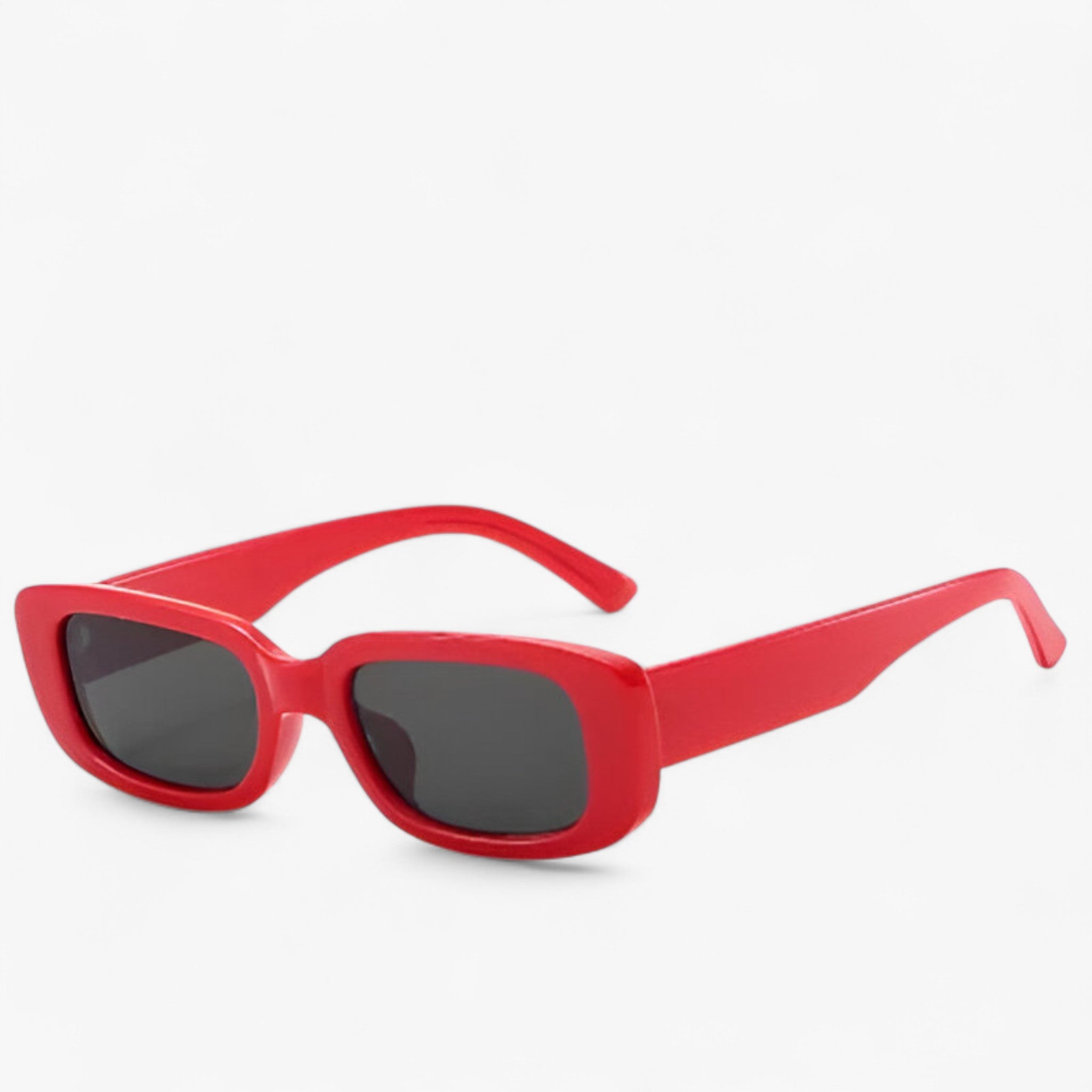 Nico | Unisex retro rektangulære solbriller med sorte linser - rød grå Som vist - men's fashion - {{ product_tags }