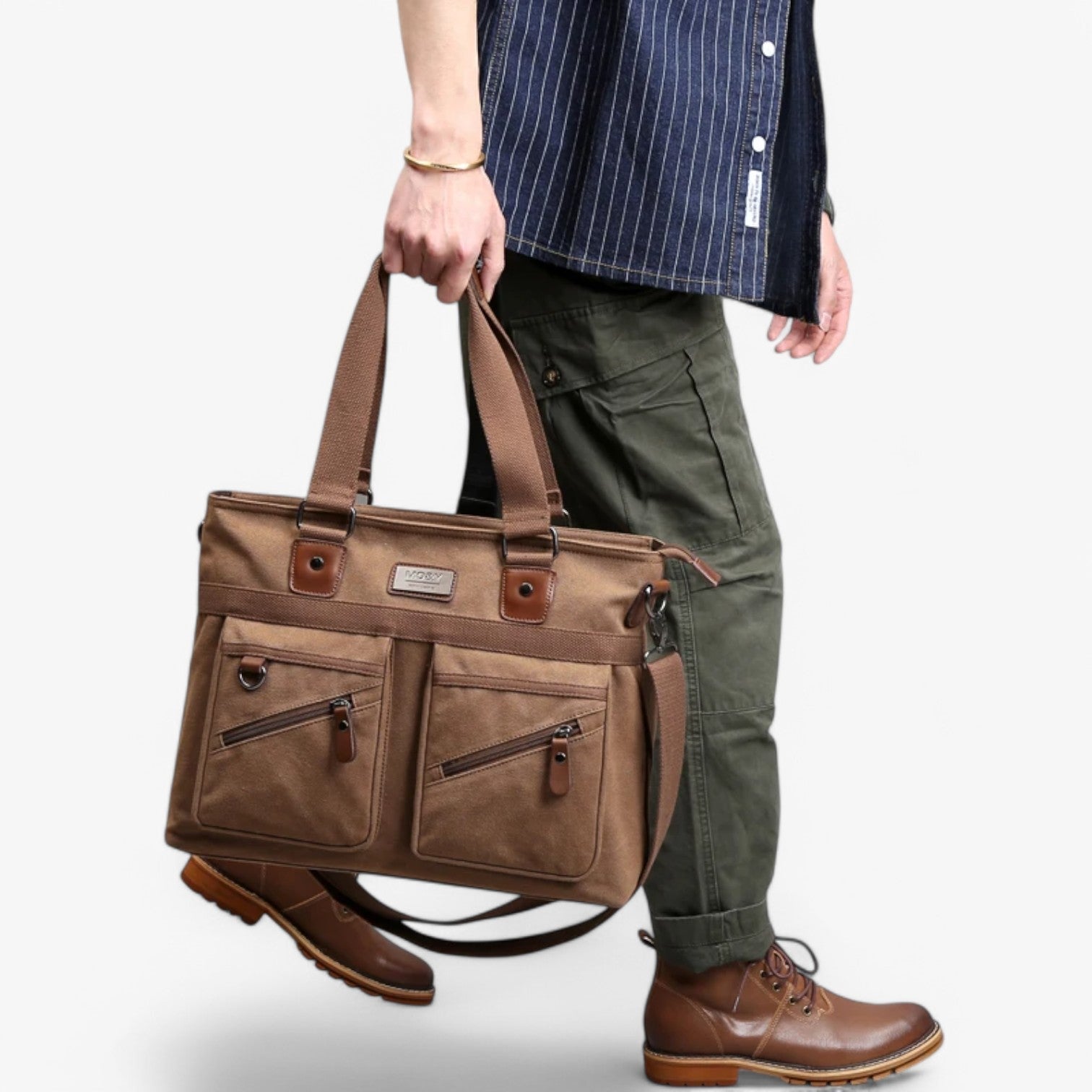Brendan | Stilfuld og funktionel – Vintage Lærred Skuldertaske - - bags - {{ product_tags }