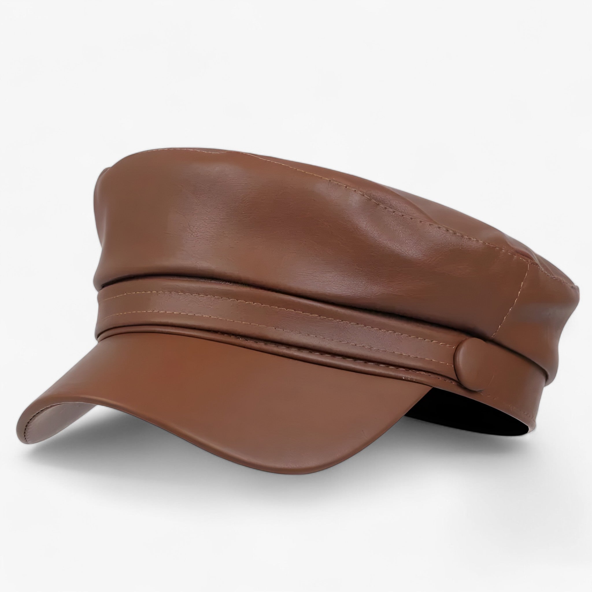 Nova | Ottekantet flad kasket | PU-læderhat - - men's fashion - {{ product_tags }
