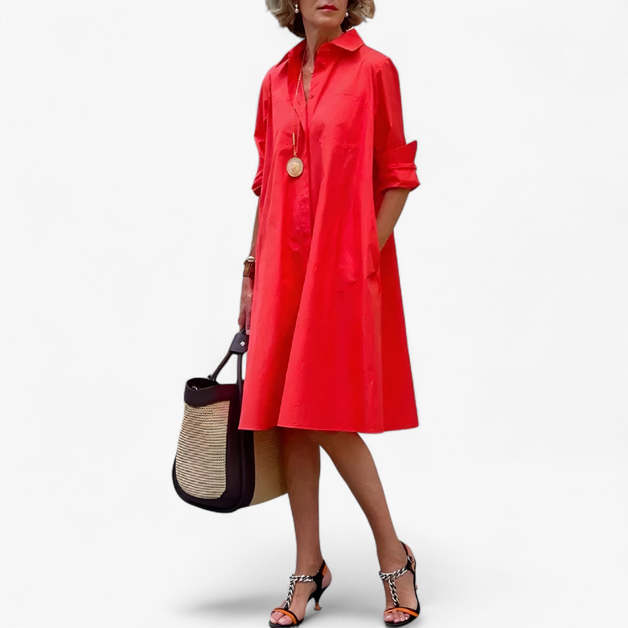 Elira | Elegant Kjole – Raffinement, der lyser op ved enhver anledning - Rød - women's fashion - {{ product_tags }
