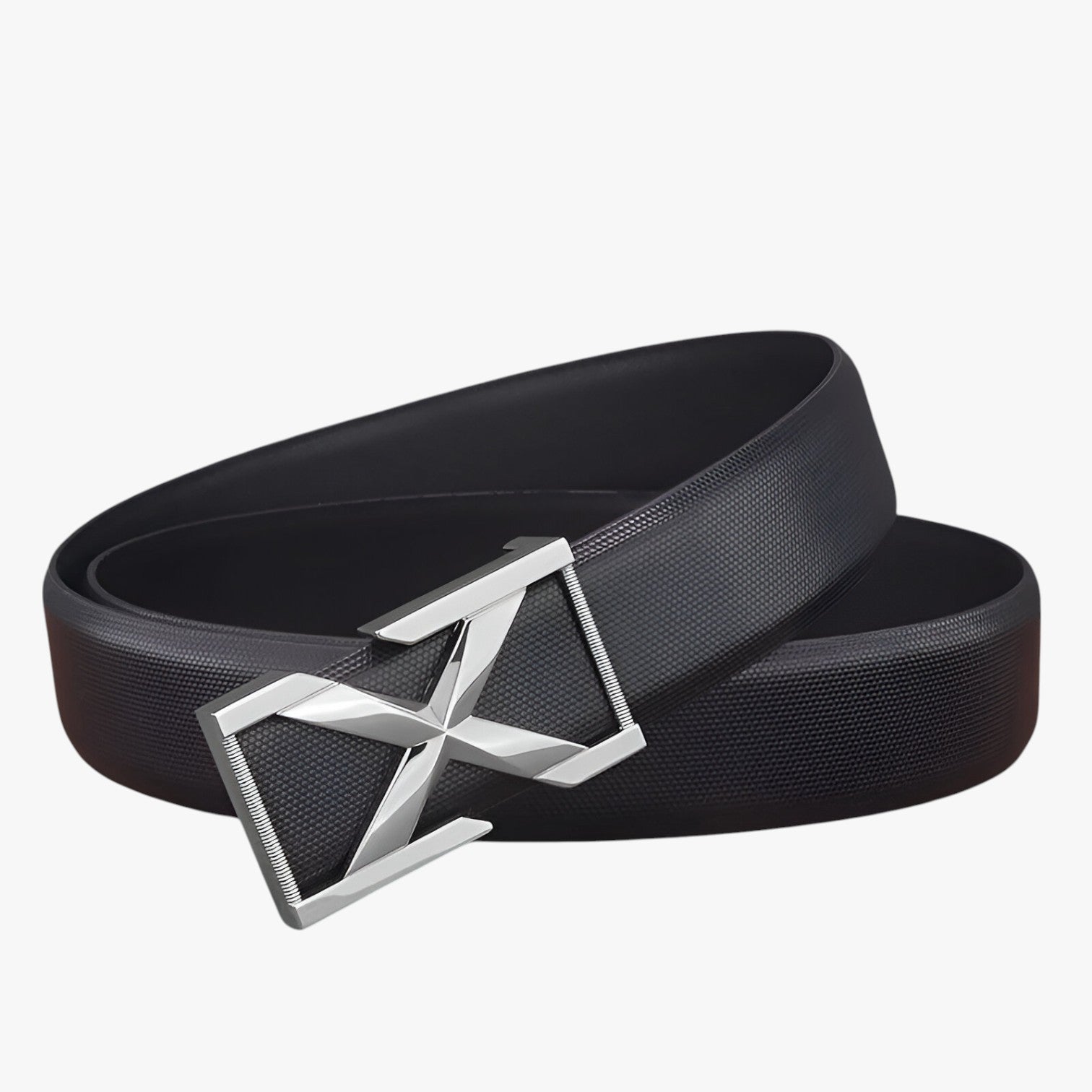 Luke | Mænds Bælte med X-Skalle Spænde luksuscasualstil til unge - Sort Sølv spænde - men's fashion - {{ product_tags }