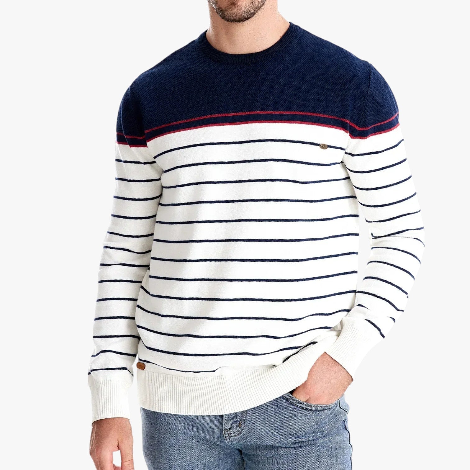 Calvin | Efterårsstribet premium sweater varm, elastisk og med perfekt stil - - Calvin | Efterårsstribet premium sweater varm, elastisk og med perfekt stil - €25 - {{ product_tags }