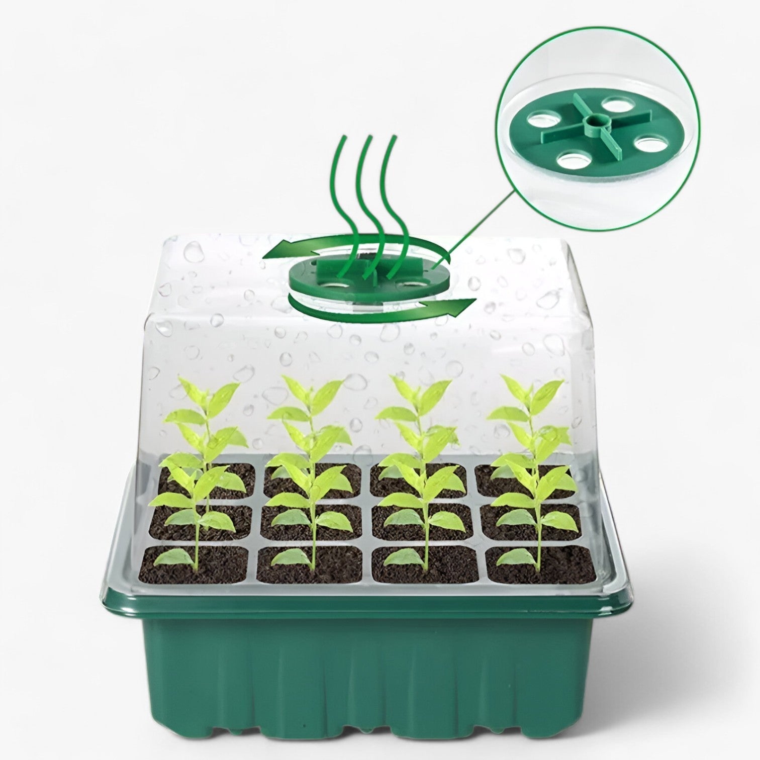 Aiden | Zaadstartplaat med Låg – Perfekt til Havearbejde & Indendørs Dyrkning - - house & garden - {{ product_tags }