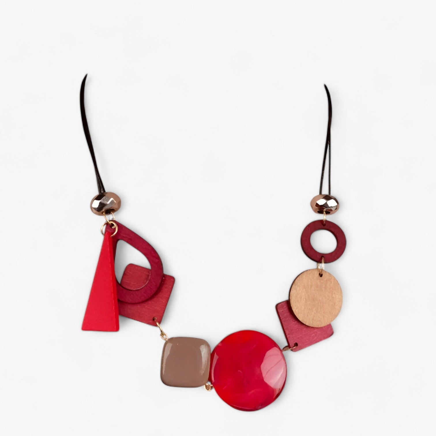 Alina | Vintage Geometrisk Vedhæng Halskæde – Håndlavet Etisk Elegance - Rød - women's fashion - {{ product_tags }