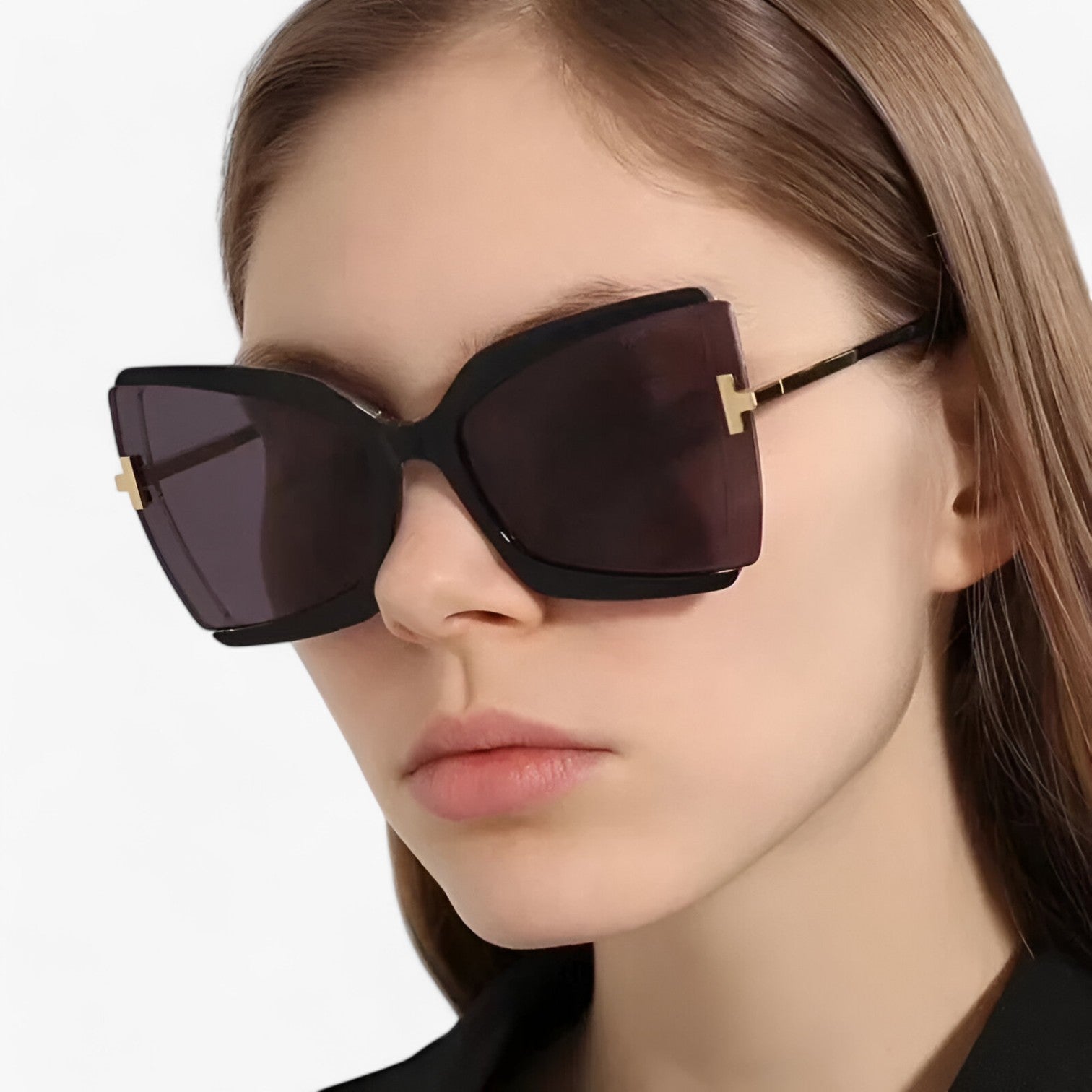 Andrea | Katteøje solbrille med T-beslag - dristig stil, levende farver - - women's fashion - {{ product_tags }