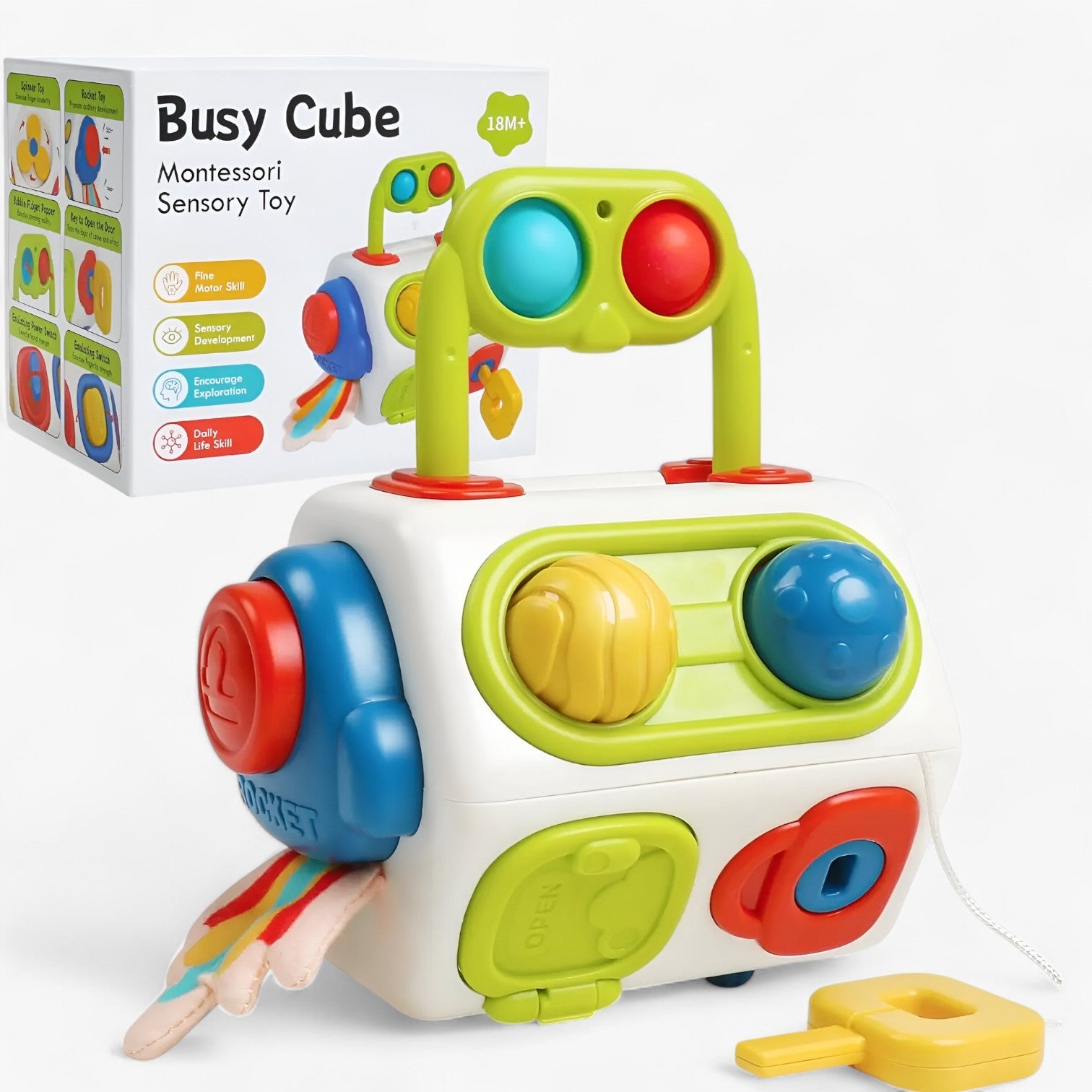 Stellan | Montessori Kubus – Sensorisk Legetøj til Småbørn - - baby - {{ product_tags }