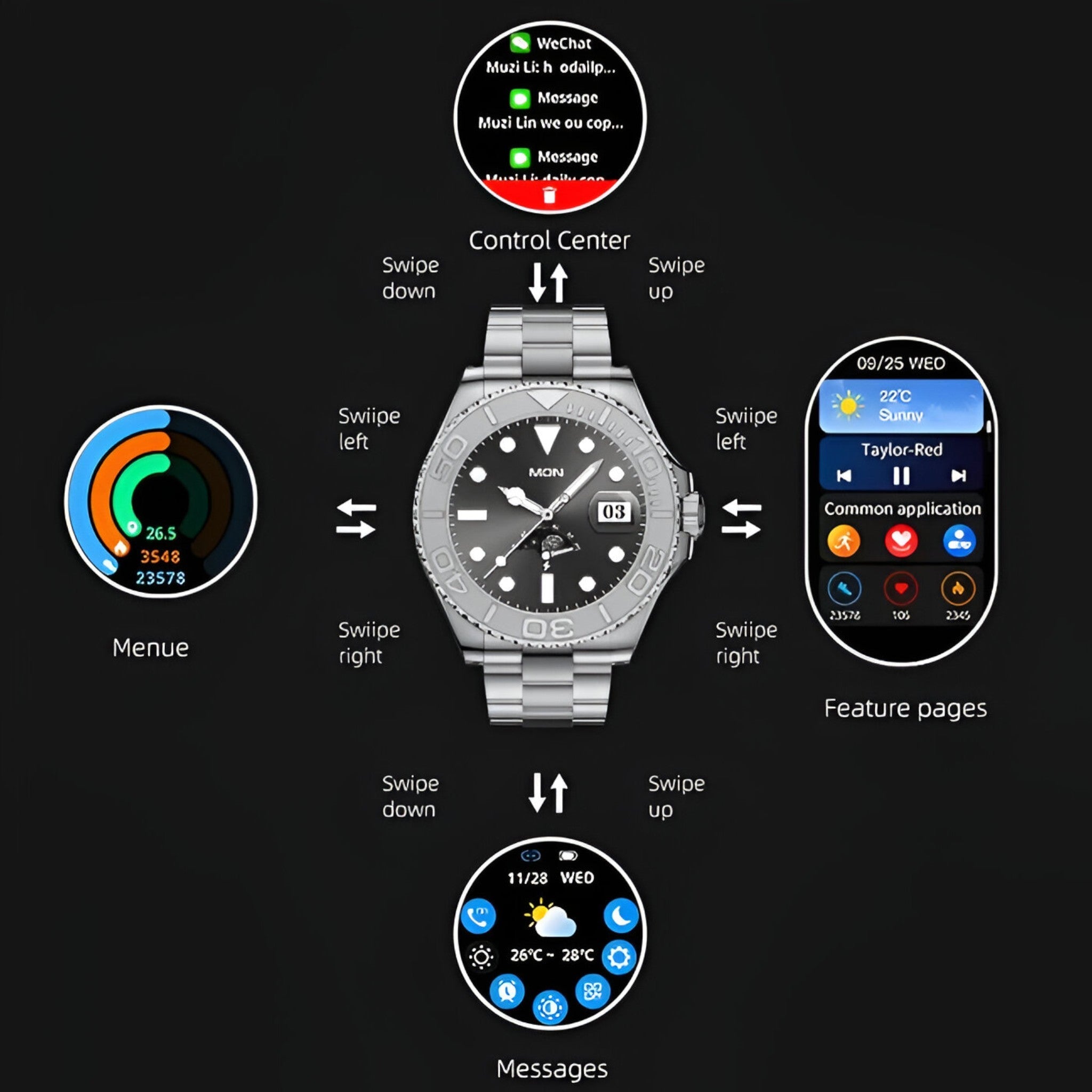 Gabor | Luksus smartwatch med AMOLED-skærm - - watches - {{ product_tags }