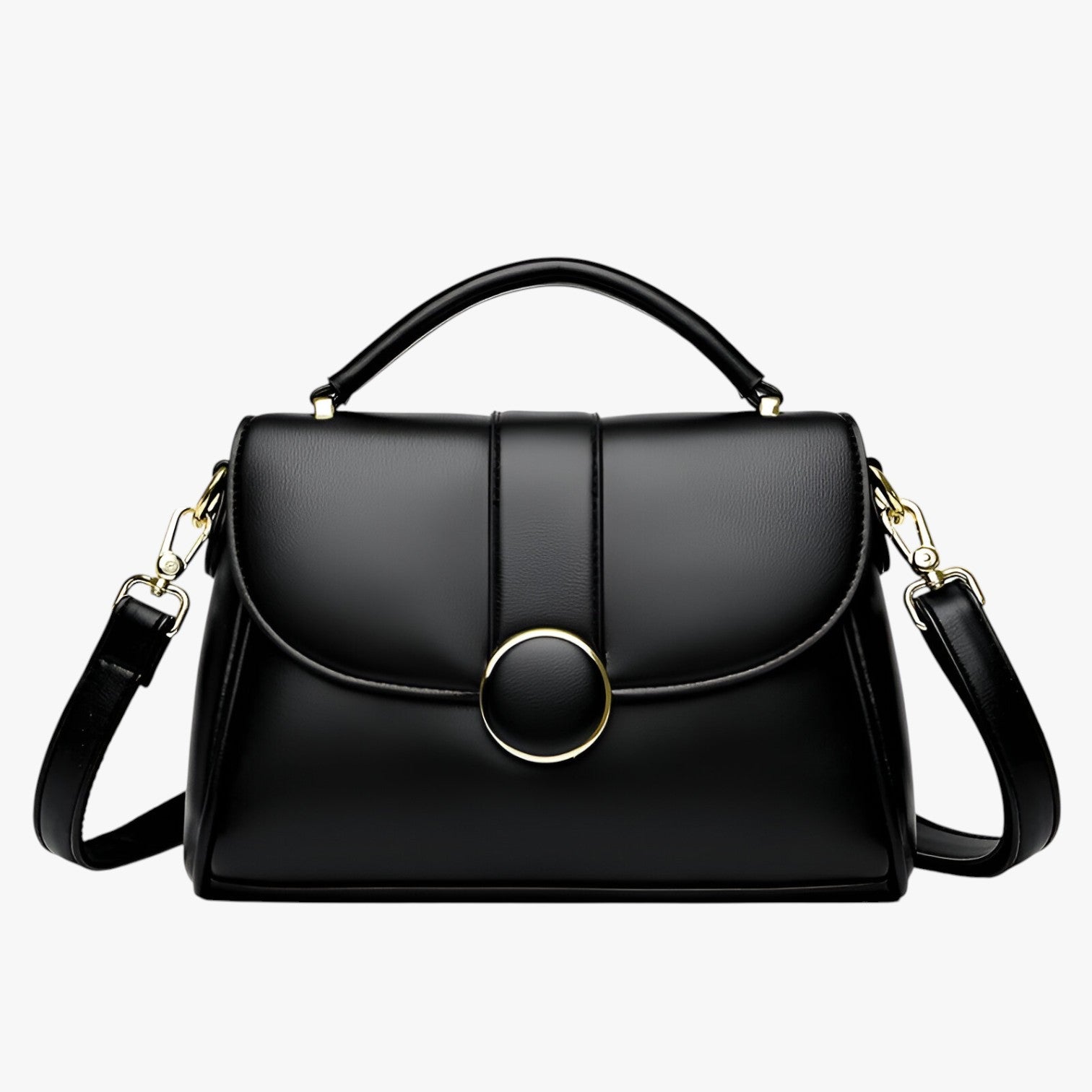 Suzy | Elegant skuldertaske med logo - Sort - bags - {{ product_tags }