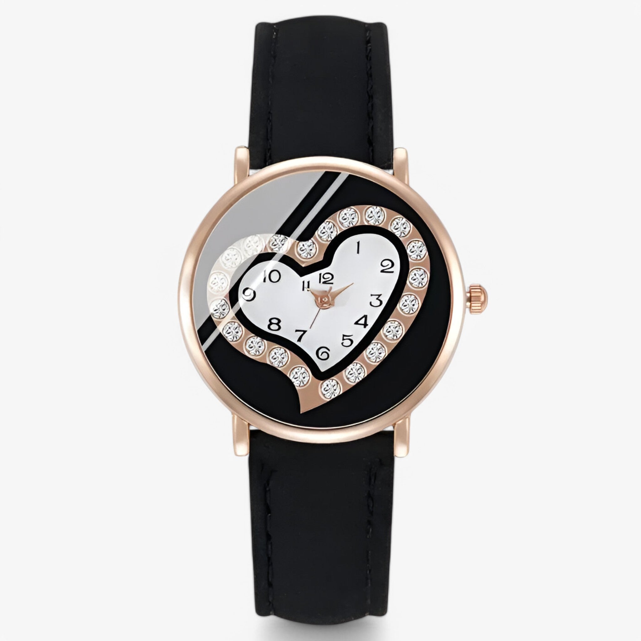 Alina | Dameur med læderrem og elegant analogt design - Sort - watches - {{ product_tags }