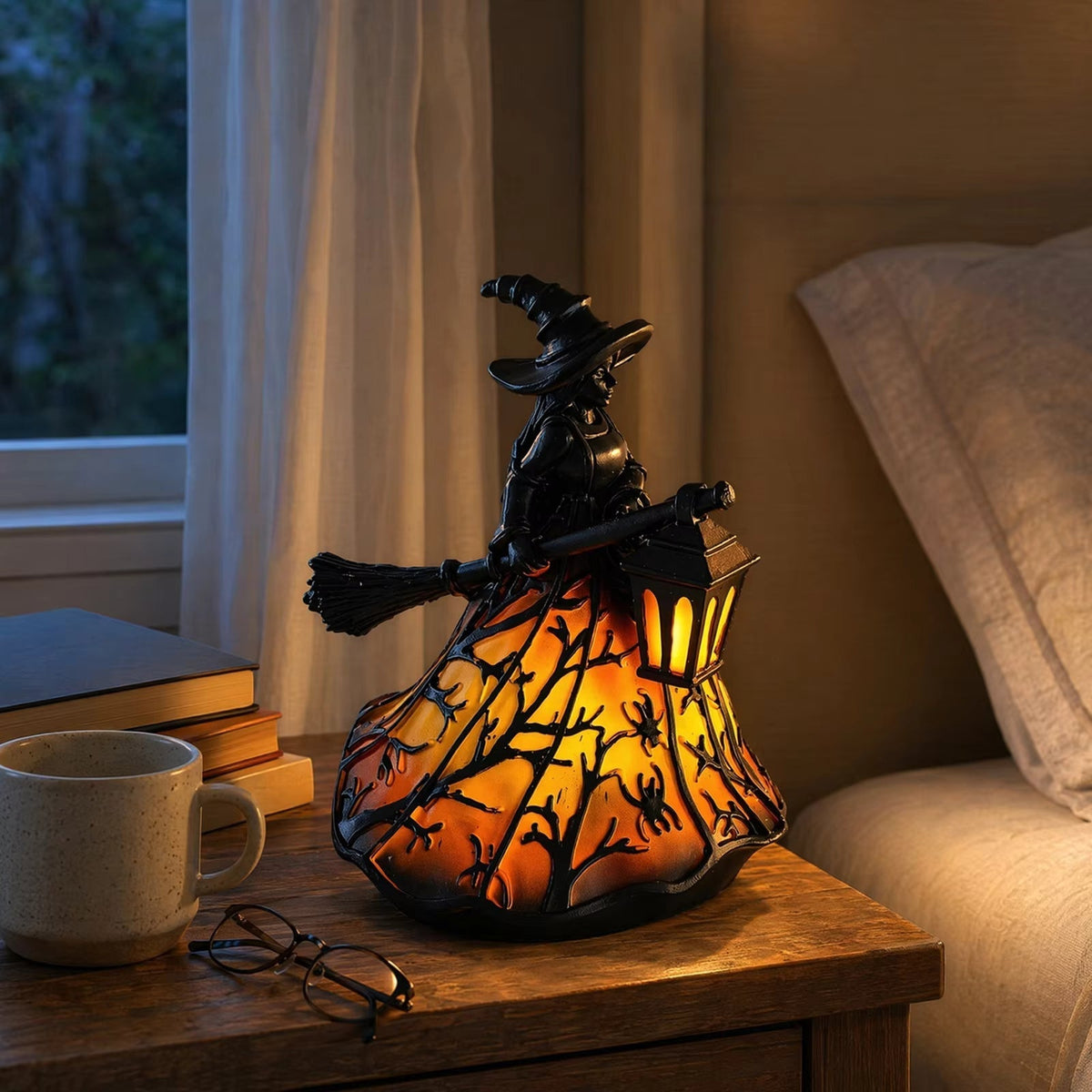 Gotisk Vintage Hekse-lanterne - Flammefri LED Design 30cm
