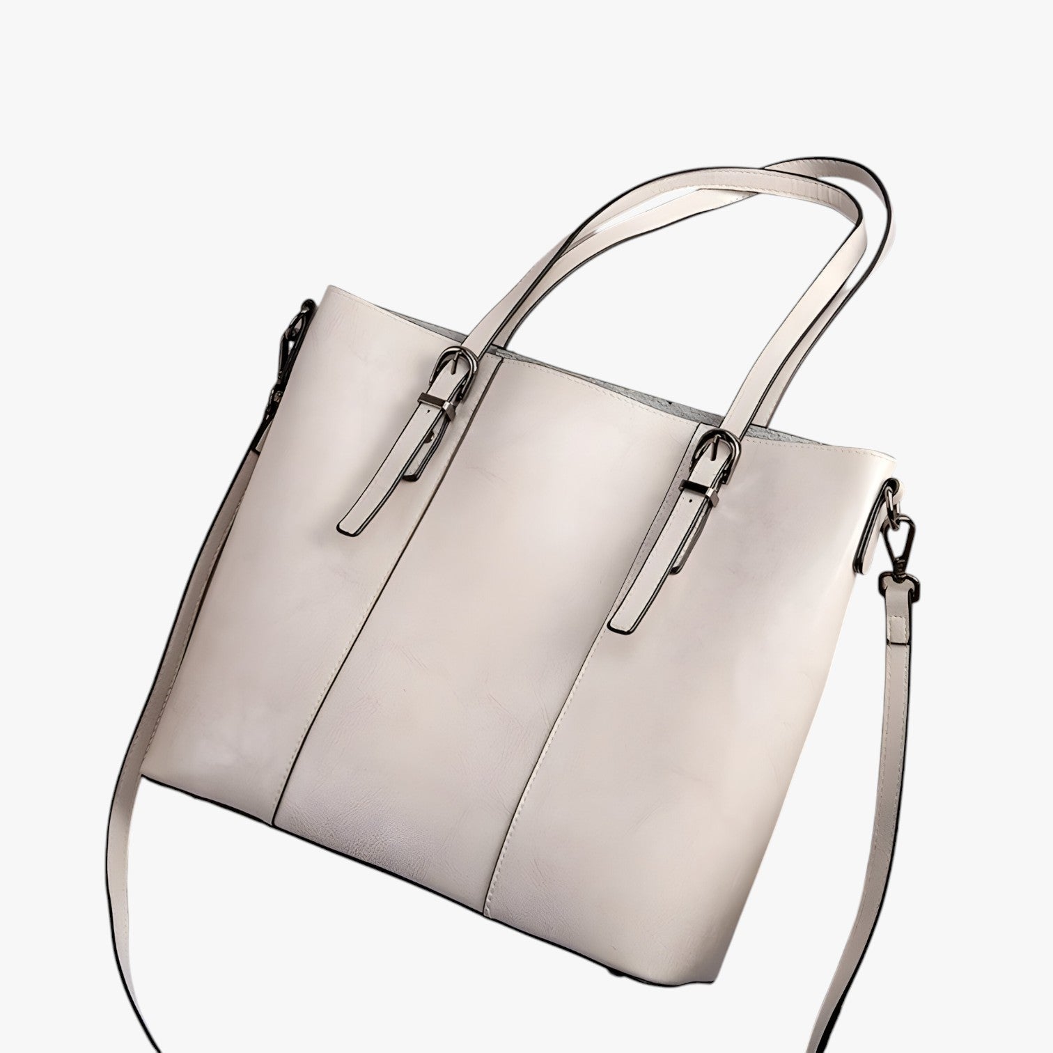 Kayla | Stilfuld lædertaske – Rummelig, komfortabel og perfekt til arbejde - Snavset Hvid - bags - {{ product_tags }