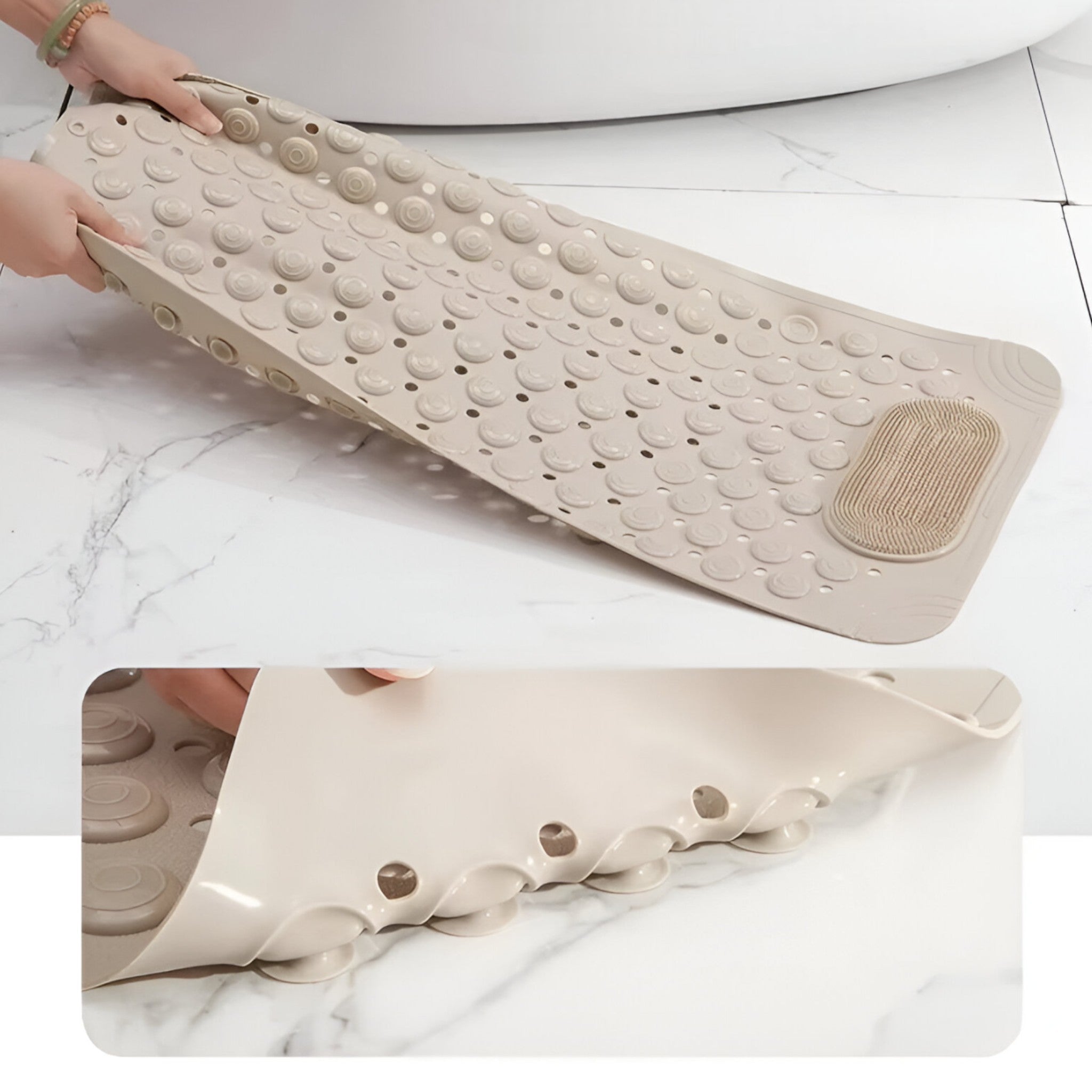 SafeStep | Rektangulær bademåtte - Blød og sikker bruseroplevelse - - house & garden - {{ product_tags }