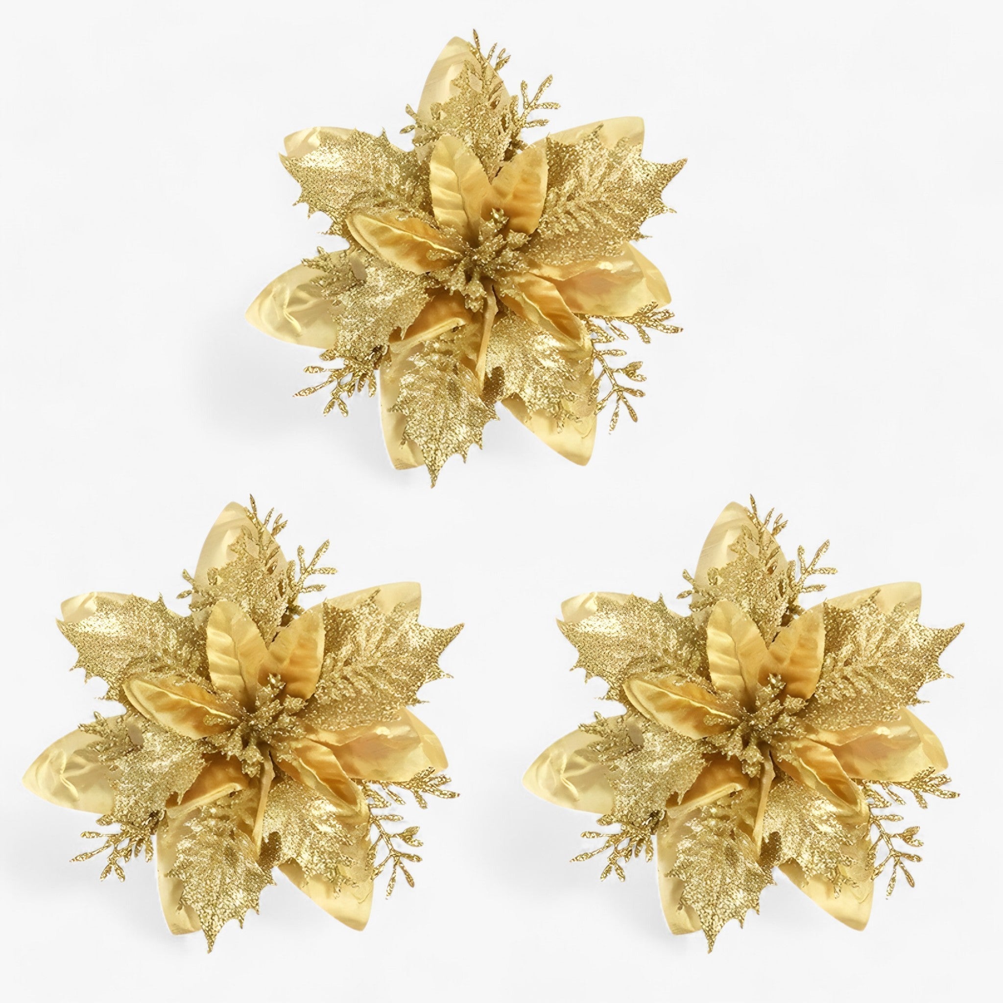 Emilie | Glitrende julblomster – Giv din dekoration et dekorativt touch - Guld - christmas - {{ product_tags }